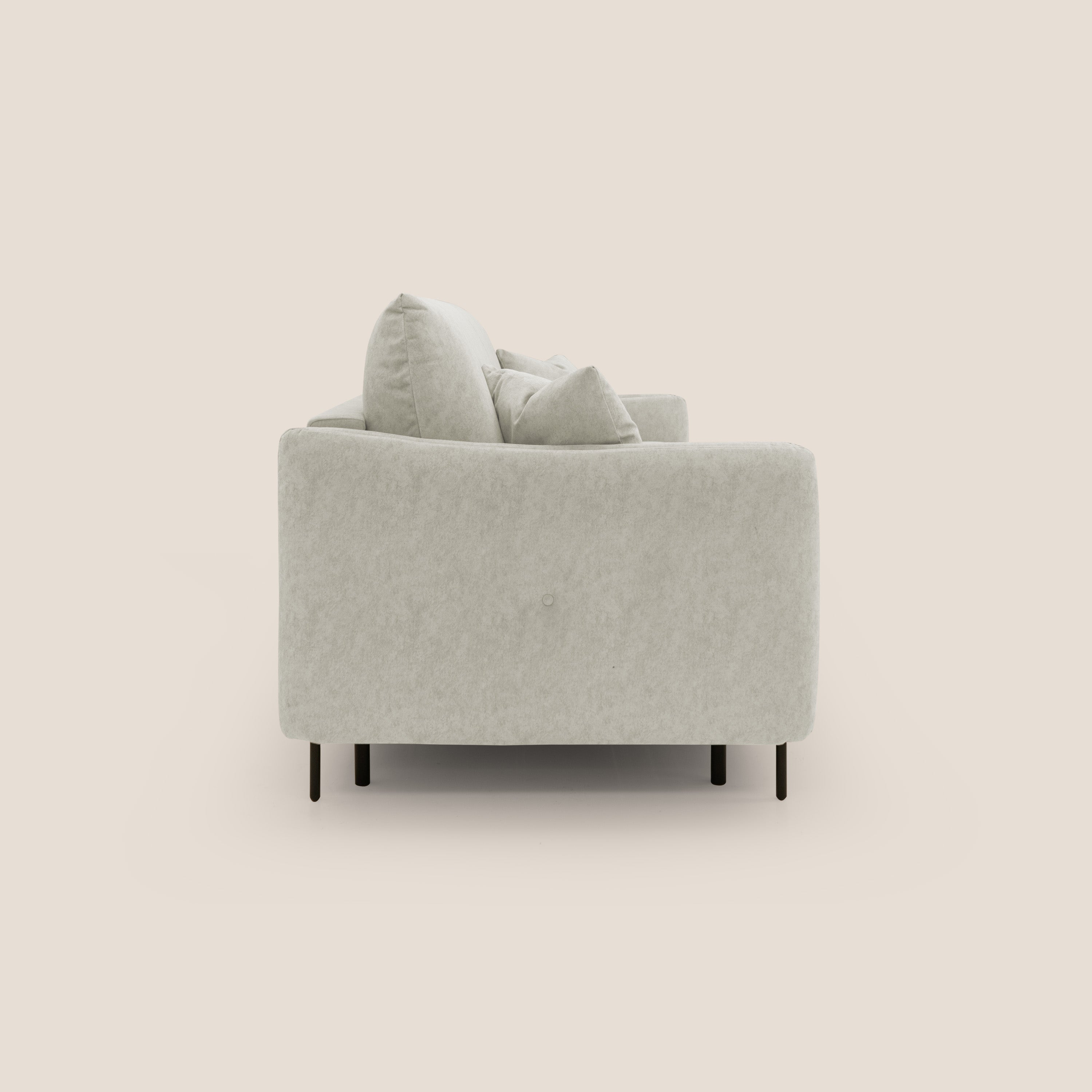 Gregory Divano letto con materasso h18 cm in microfibra effetto velluto impermeabile T09 panna - divani.store