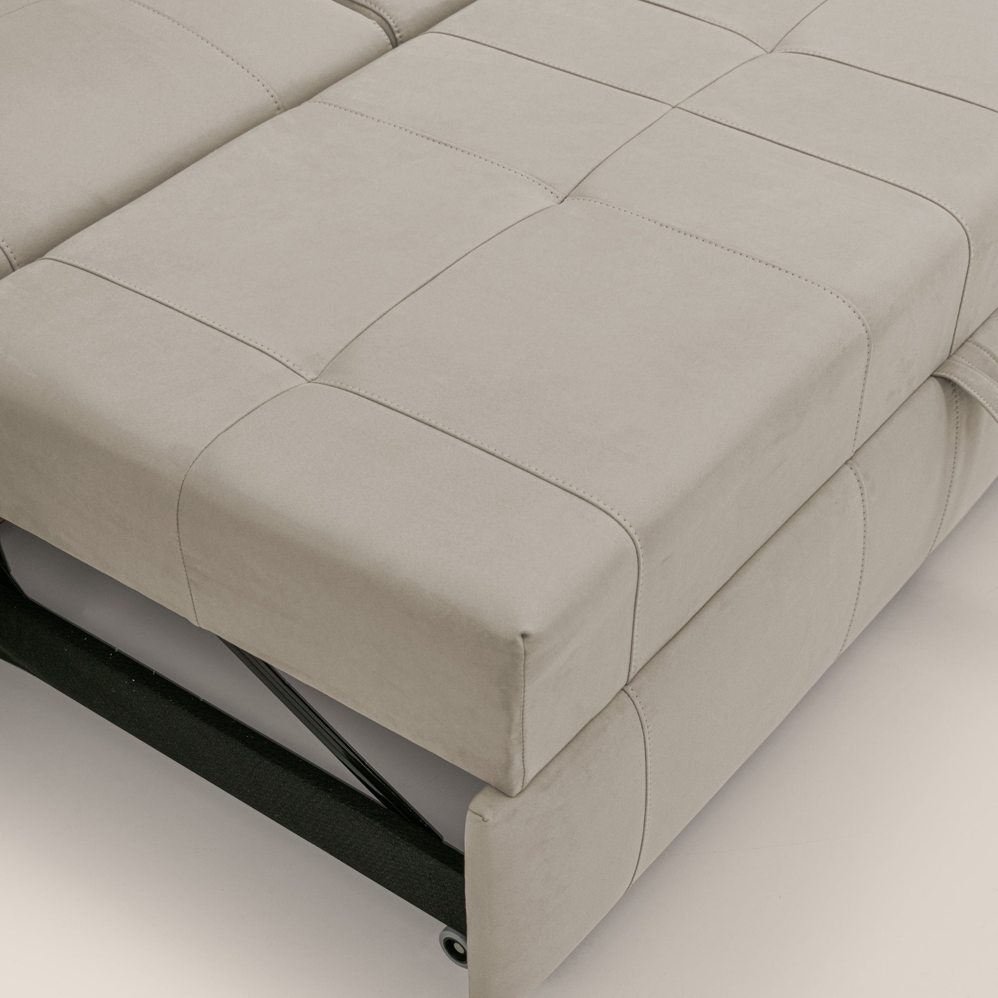 Kronos Canapé avec pouf extractible et têtières inclinalbes en microfibre douce imperméable T11