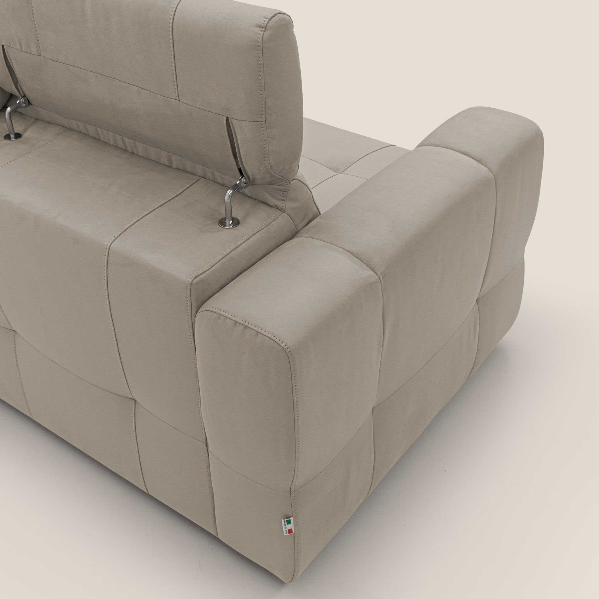 Kronos Canapé d'angle avec pouf extractible et coffre de rangement en microfibre imperméable T11