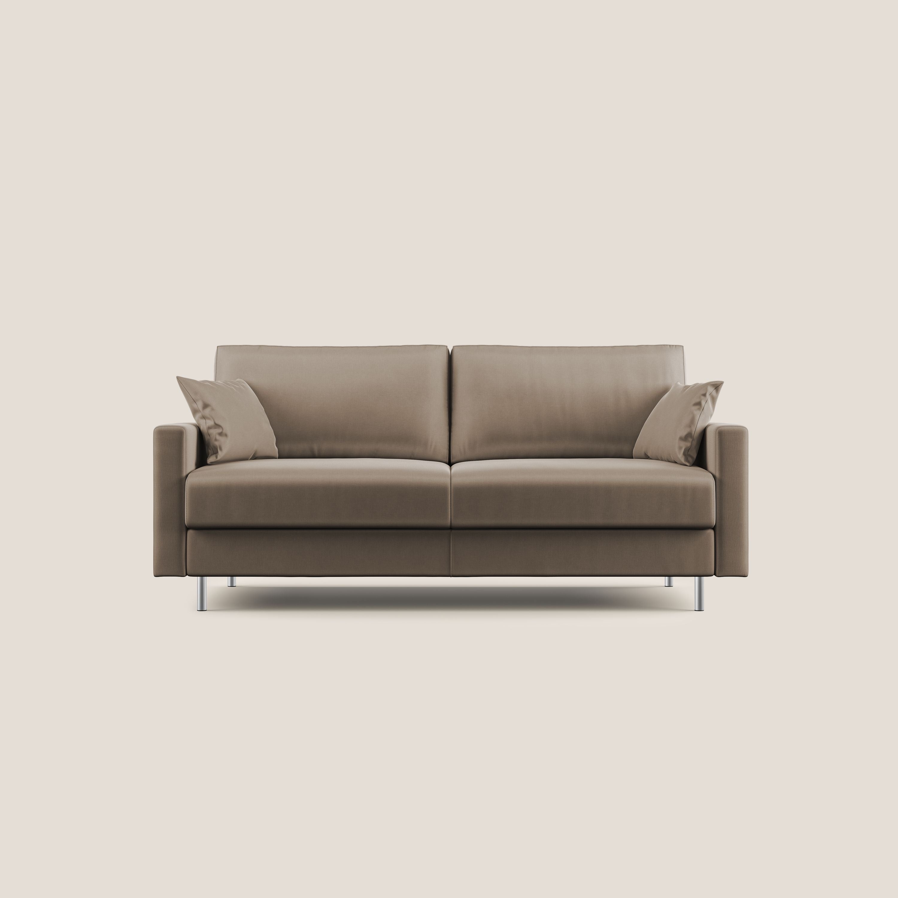 Andromeda divano letto matrimoniale in velluto morbido impermeabile T01 marrone - divani.store