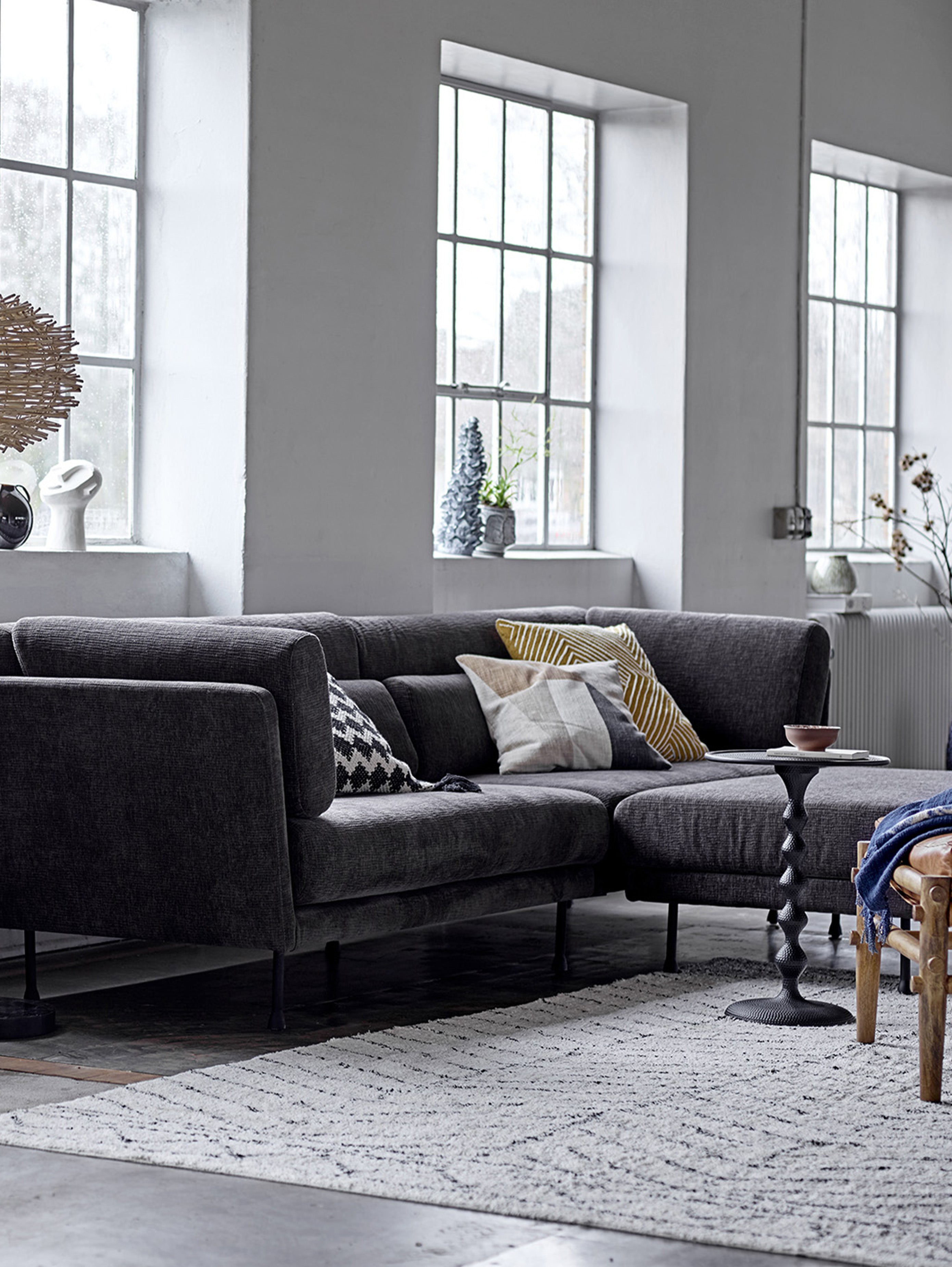 Oiva tappeto con motivo astratto in cotone naturale 300 x 200 cm - divani.store