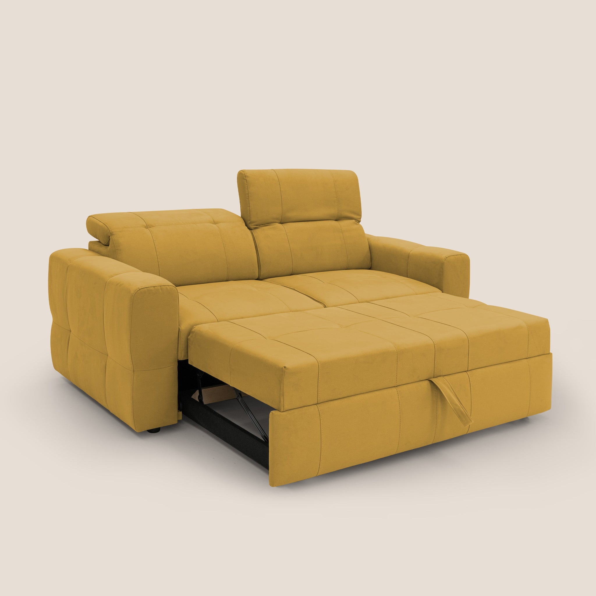 Kronos Canapé avec pouf extractible et têtières inclinalbes en microfibre douce imperméable T11