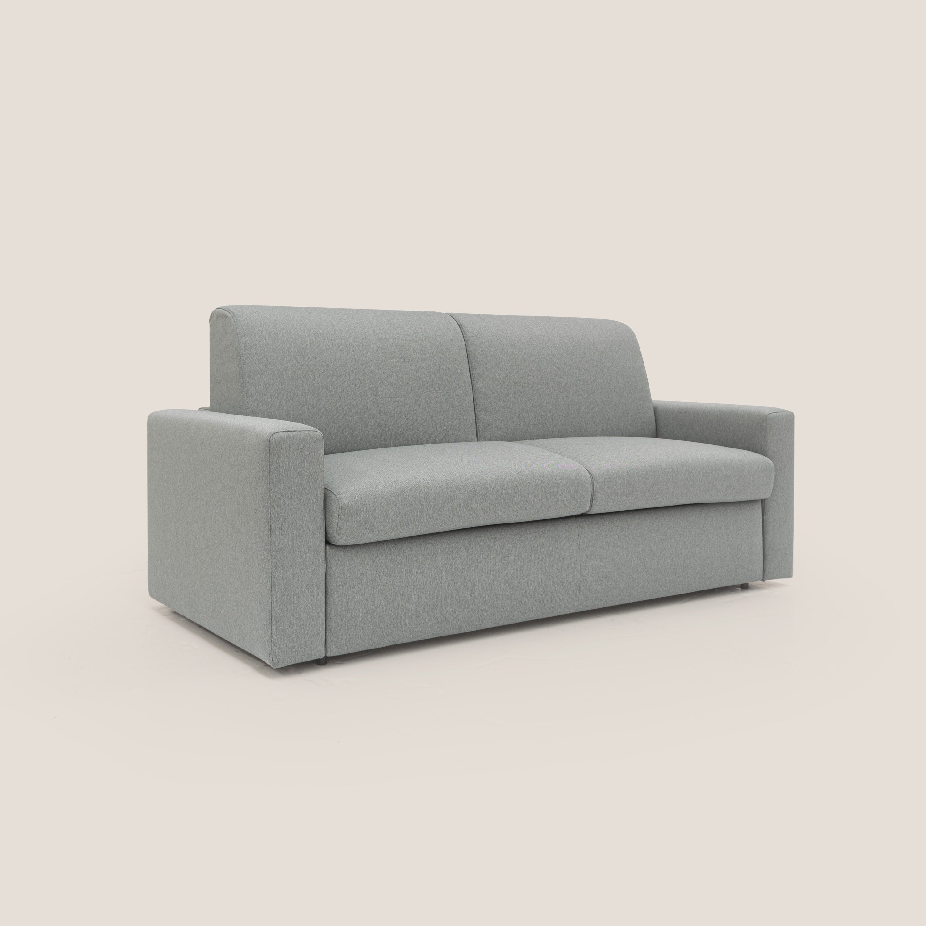 Kansas Divano letto matrimoniale alto 20 cm in tessuto impermeabile misto cotone T13 grigio - divani.store