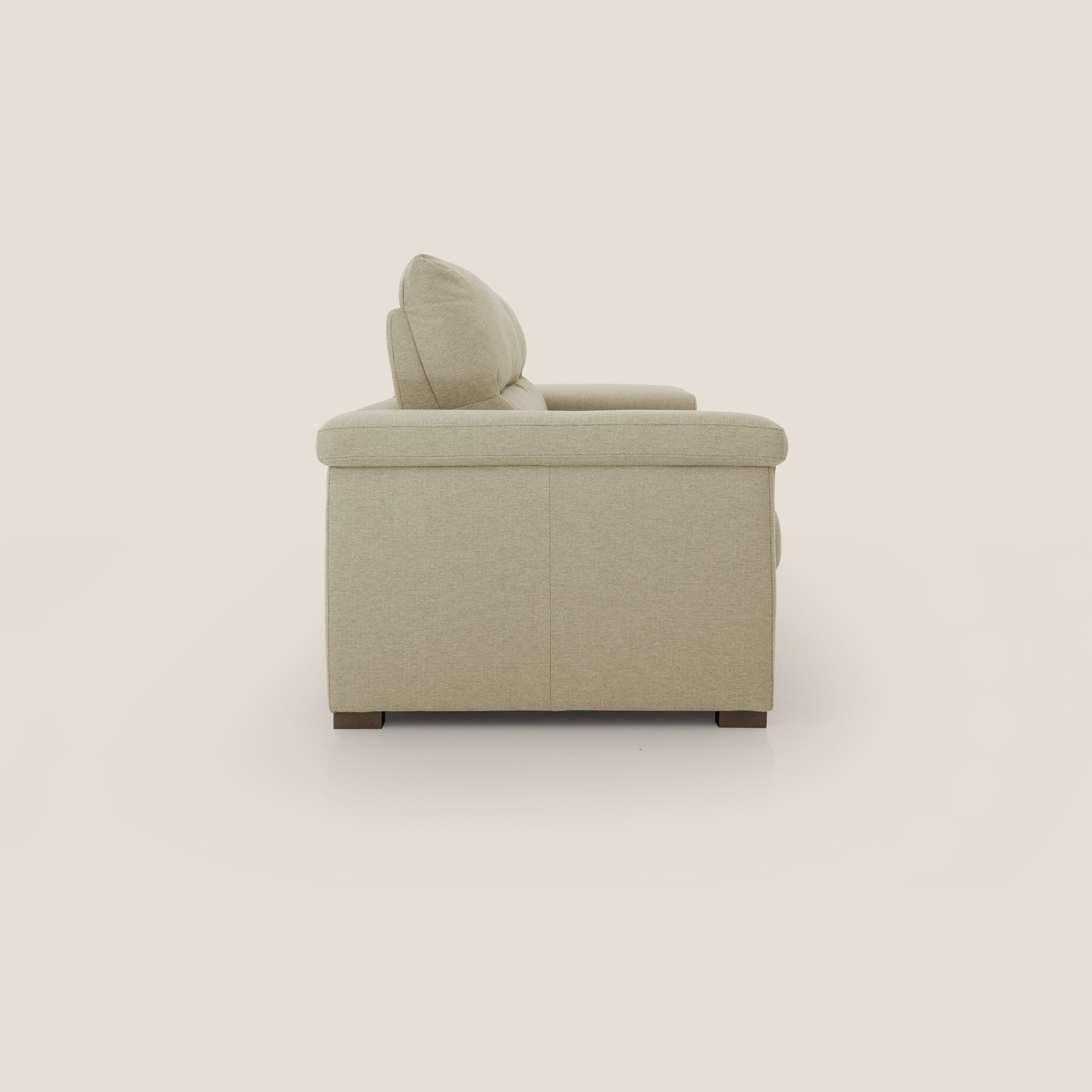 Magnolia divano letto con materasso alto 18 cm morbido schienale alto in tessuto smacchiabile T05 cammello - divani.store