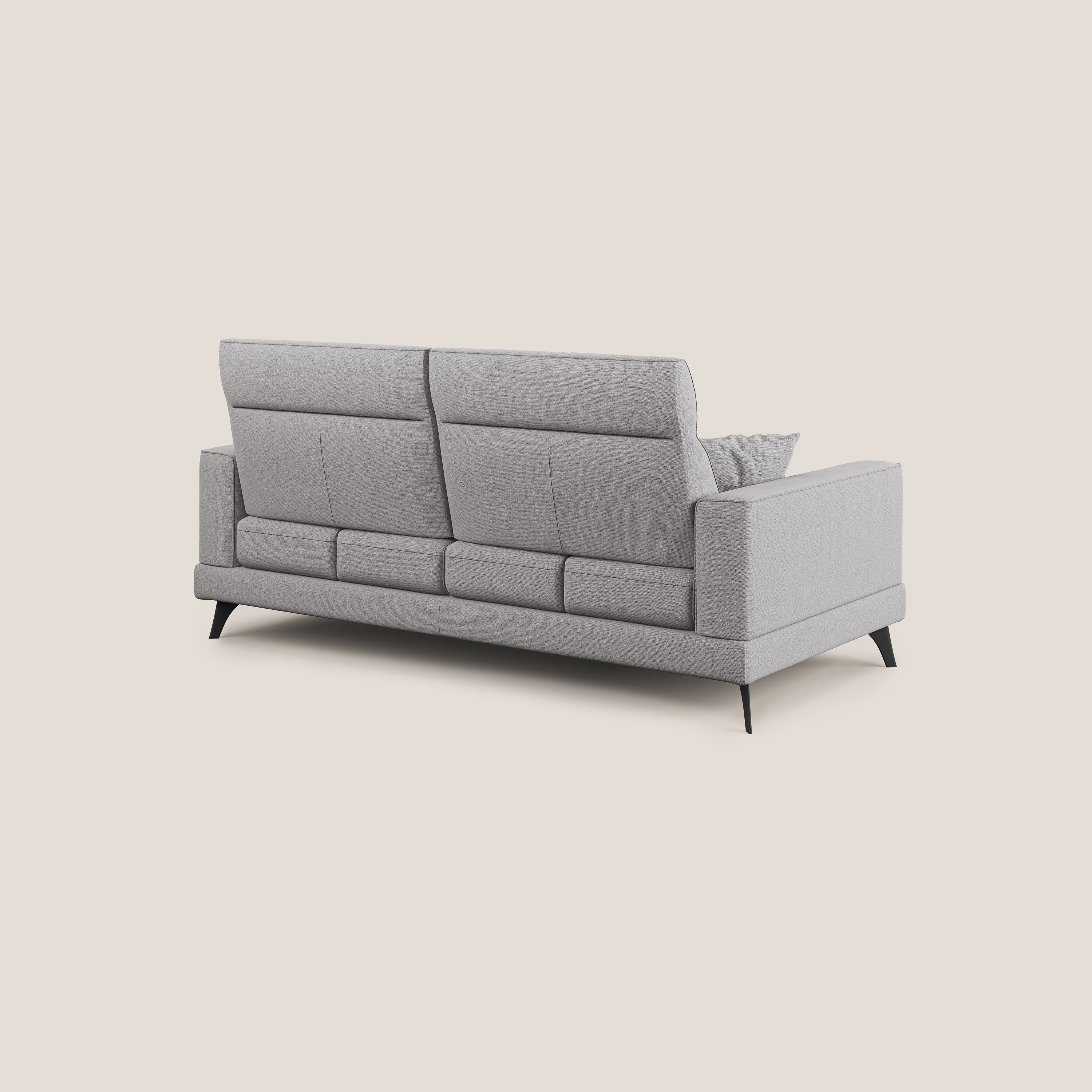 Slide Divano con schienali traslanti e poggiatesta in tessuto simil cotone impermeabile T19 grigio - divani.store