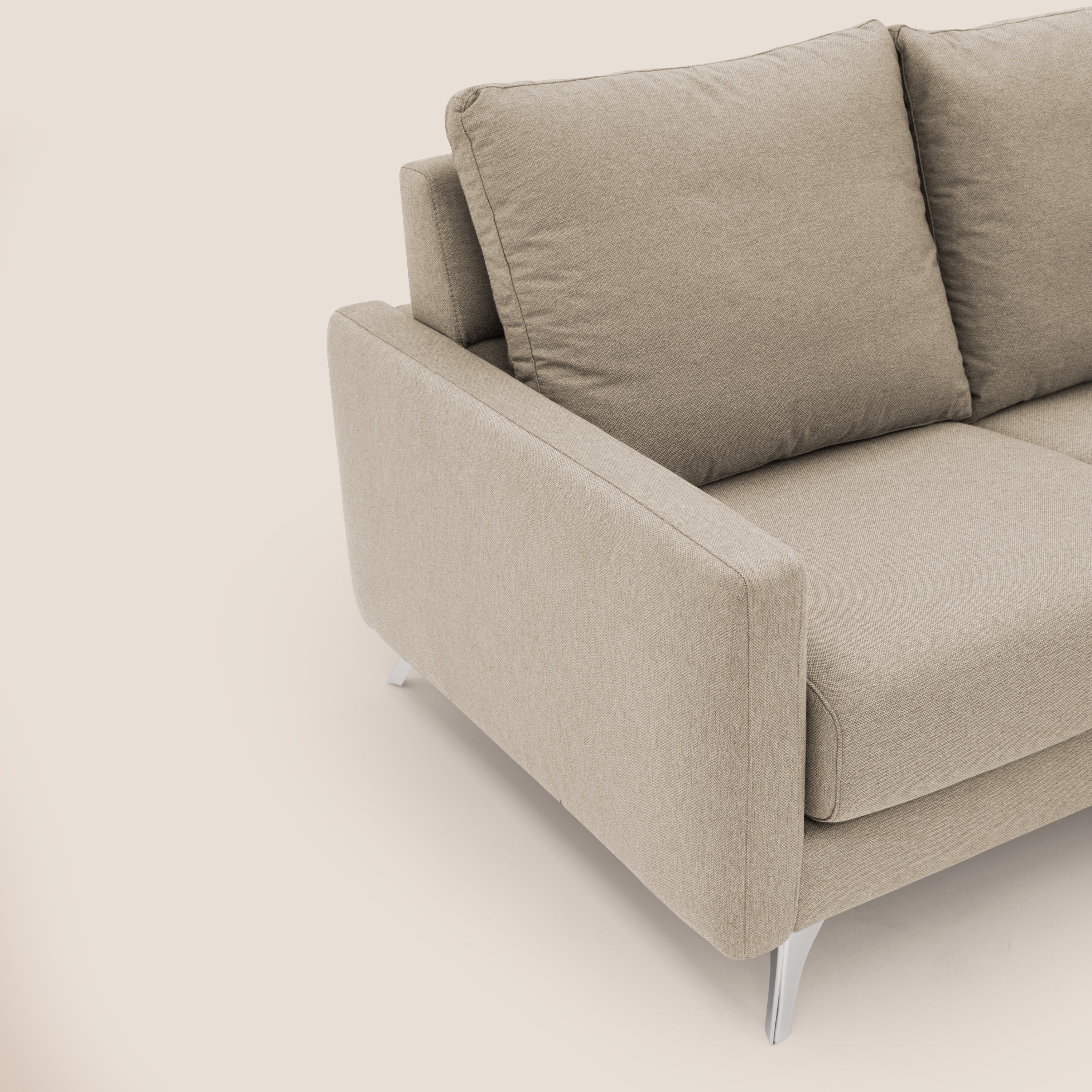 Klimt Divano angolare con sedute scorrevoli in tessuto morbido smacchiabile T05 beige - divani.store