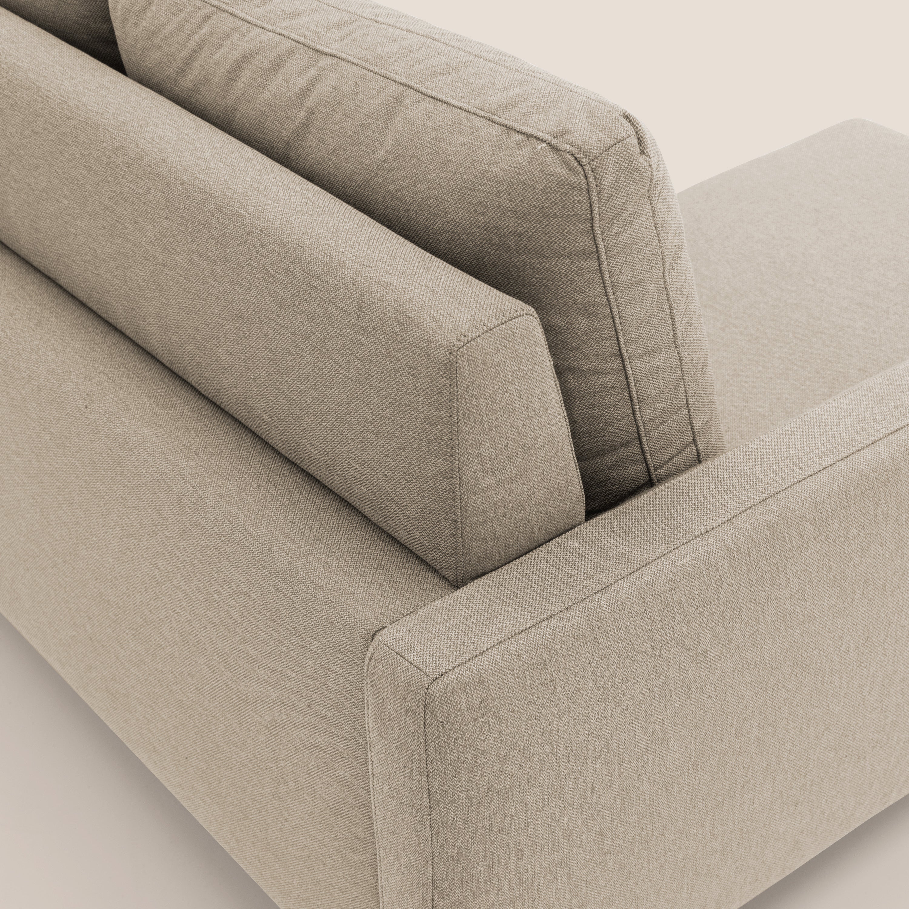Klimt Divano angolare con sedute scorrevoli in tessuto morbido smacchiabile T05 beige - divani.store