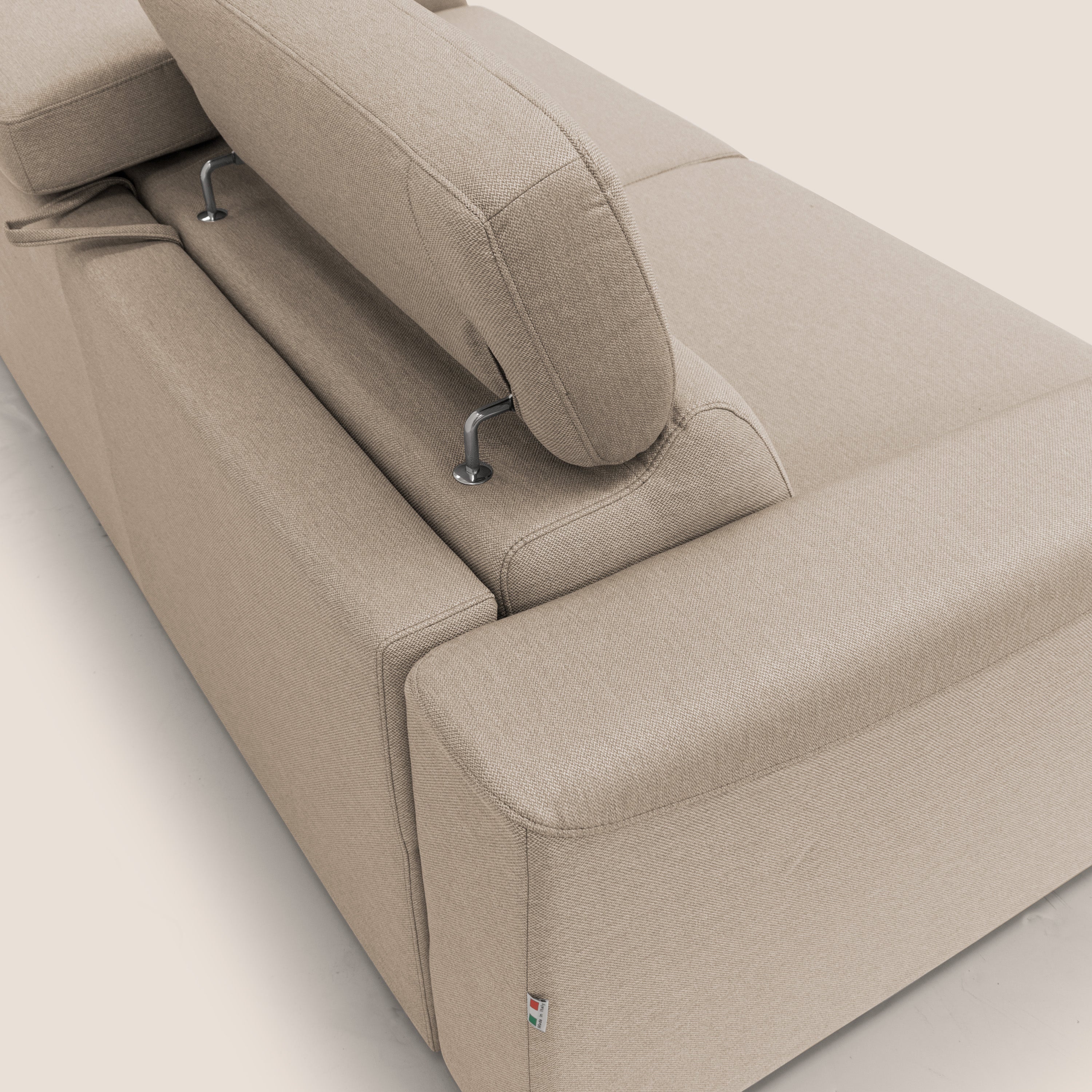 Poseidon canapé lit convertible + RELAX électrique en tissu imperméable détachable T05 beige