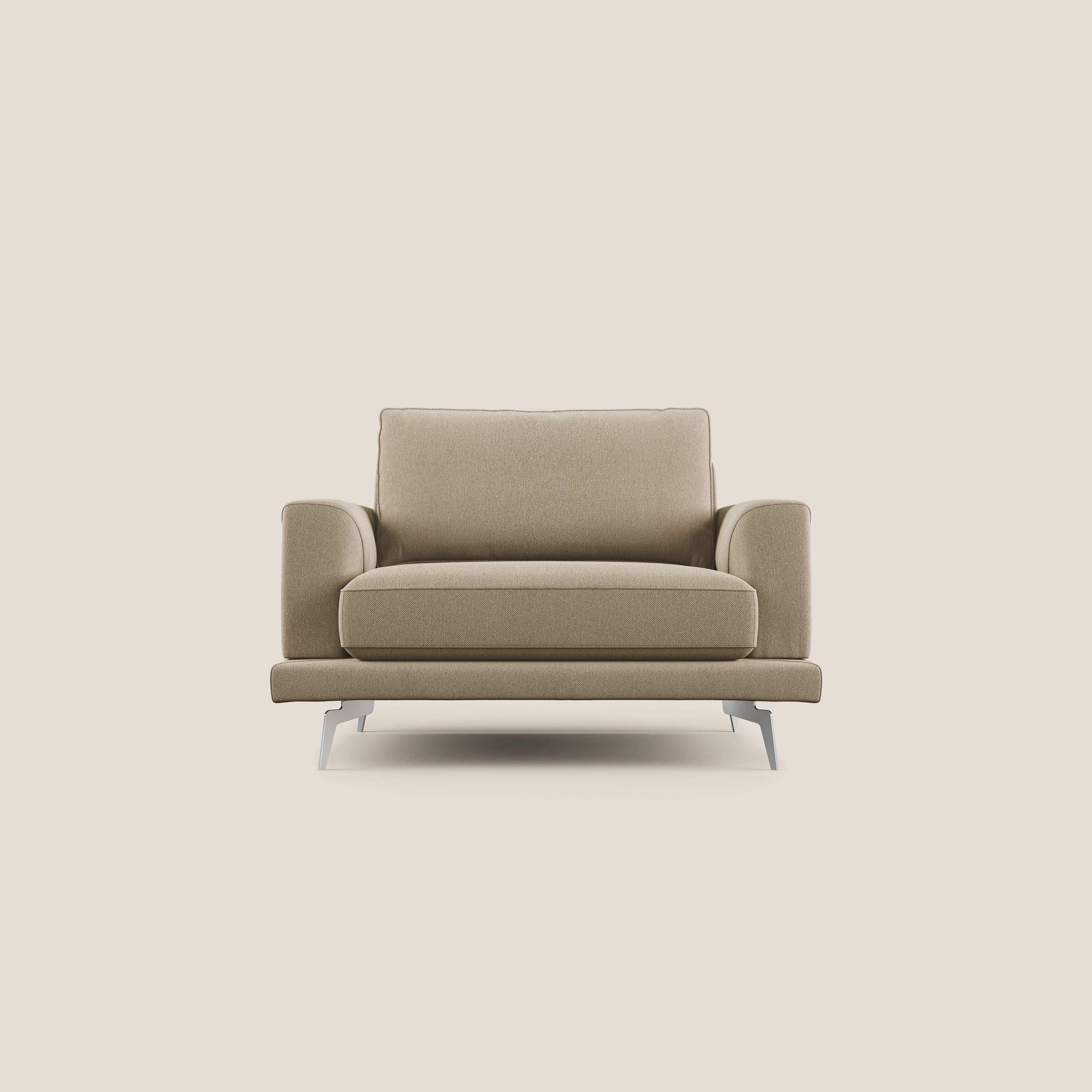 Dorian poltrona moderna in tessuto smacchiabile T05 beige - divani.store