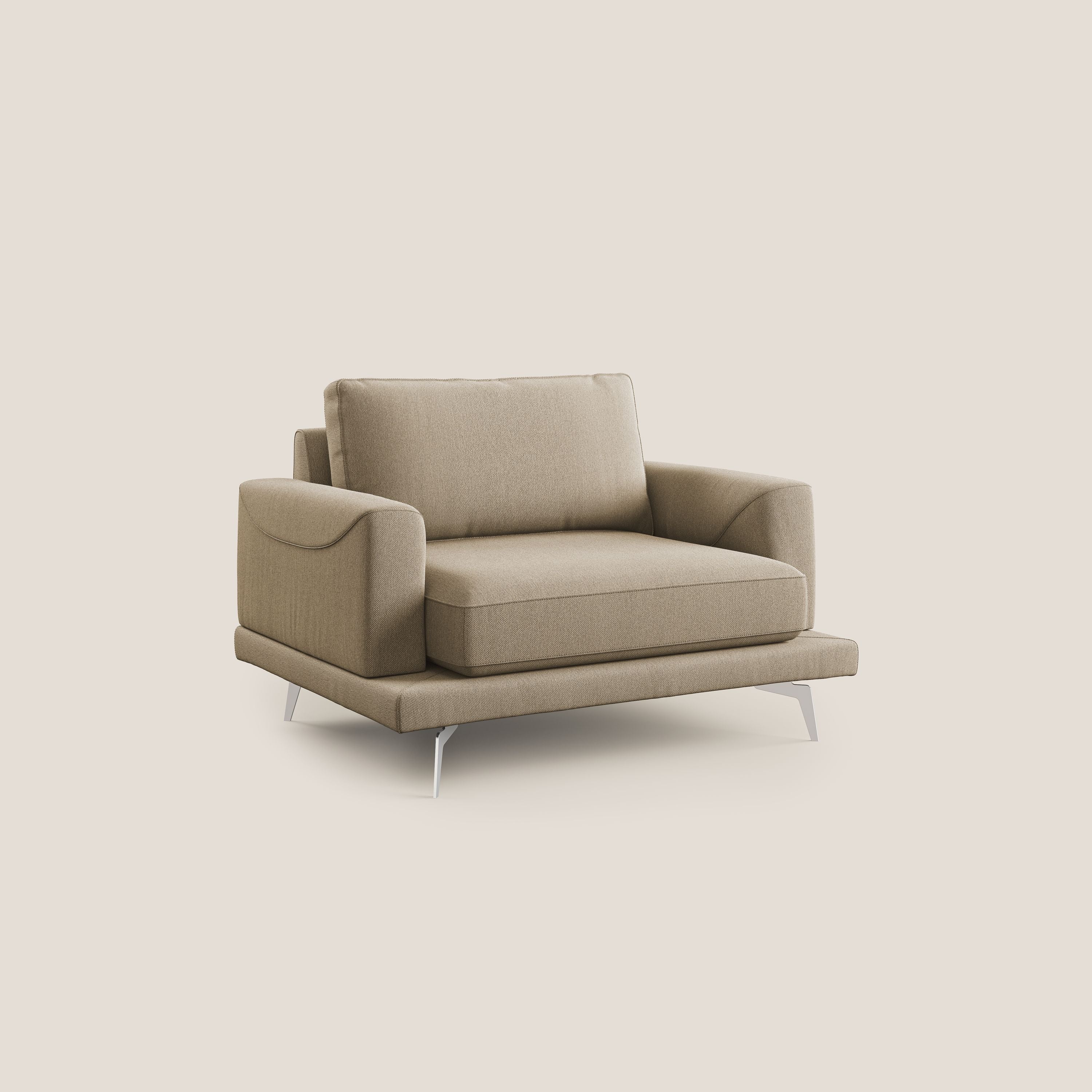 Dorian poltrona moderna in tessuto smacchiabile T05 beige - divani.store