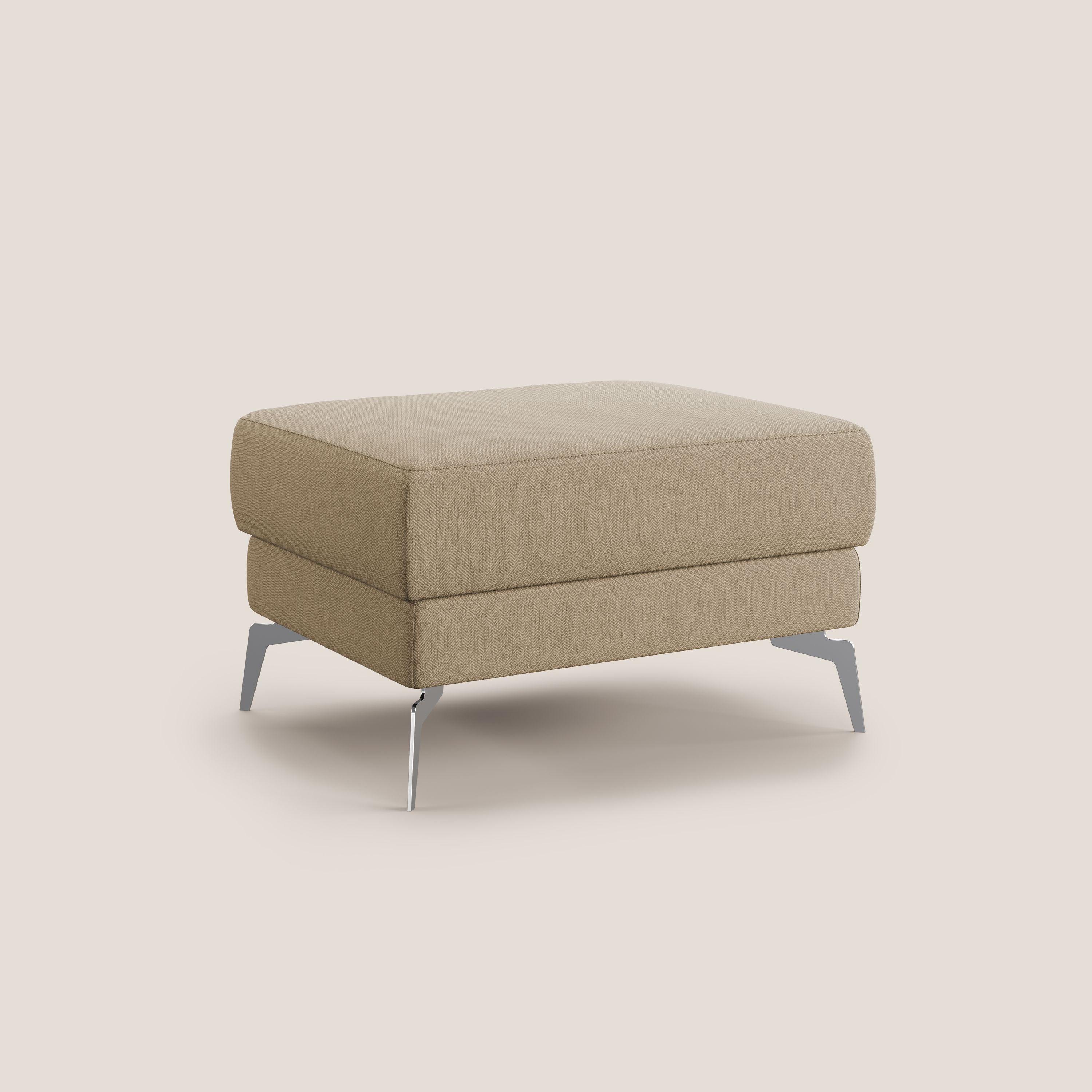 Star Pouf con piedini alti in tessuto smacchiabile T05 beige - divani.store