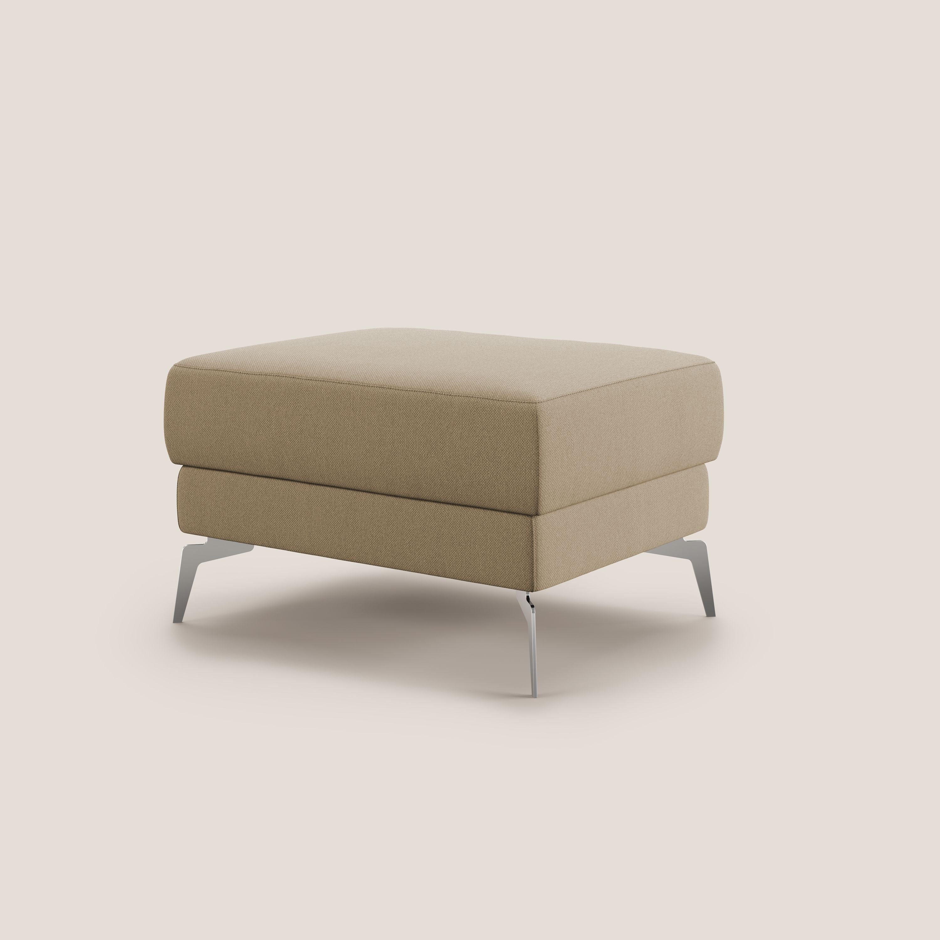 Star Pouf con piedini alti in tessuto smacchiabile T05 beige - divani.store
