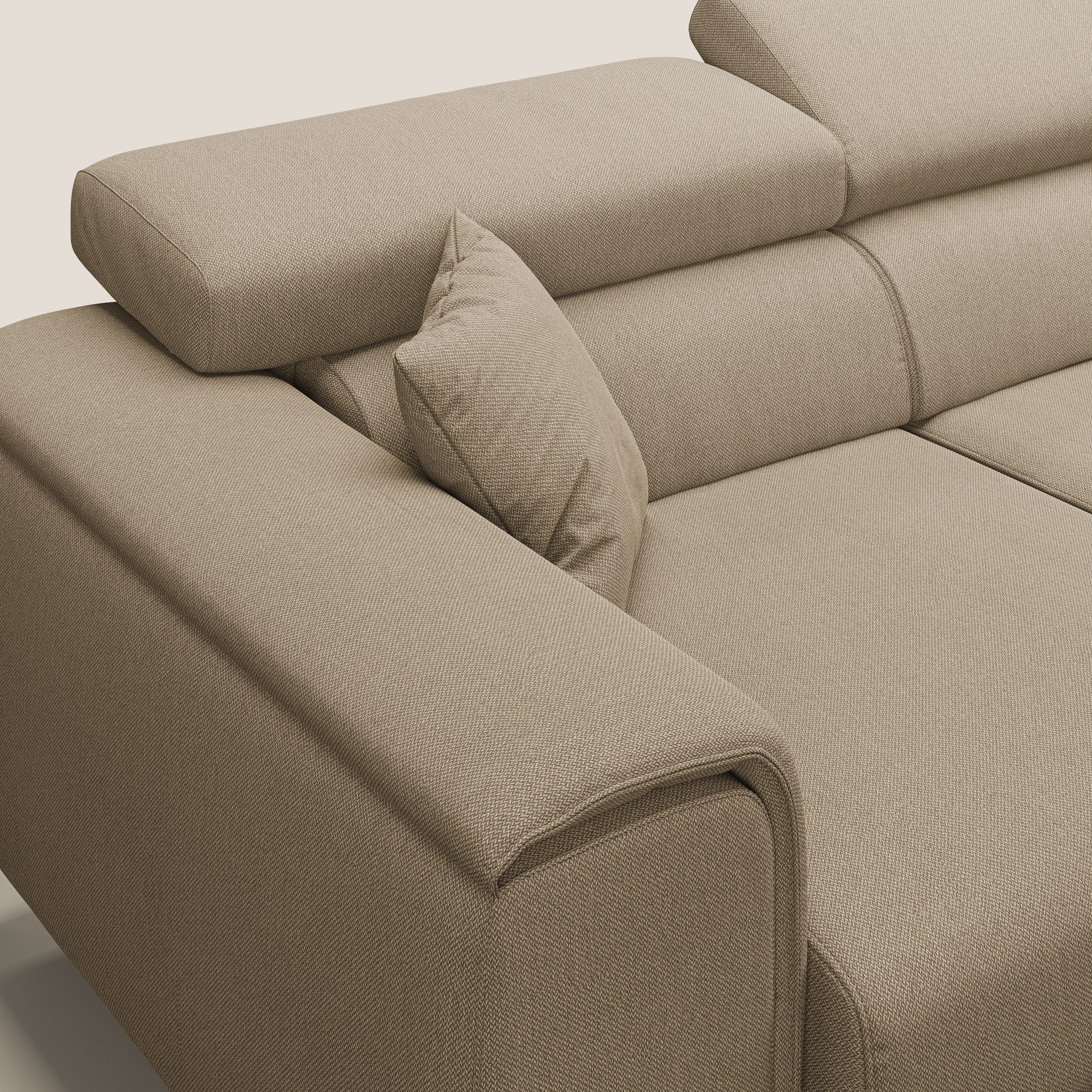 Fusion divano con 3 sedute allungabili in tessuto smacchiabile T05 beige - divani.store