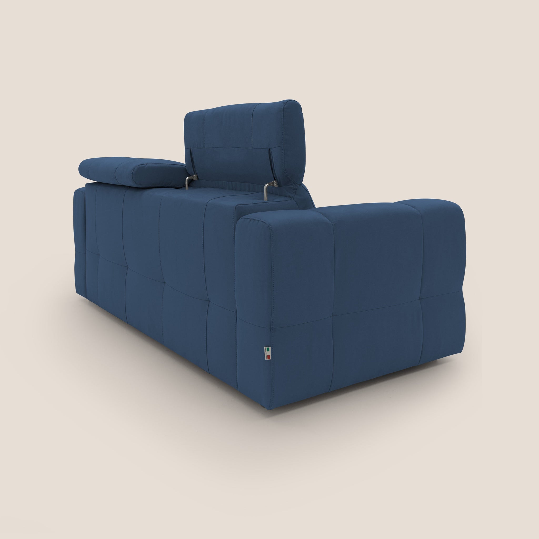 Kronos Canapé avec pouf extractible et têtières inclinalbes en microfibre douce imperméable T11