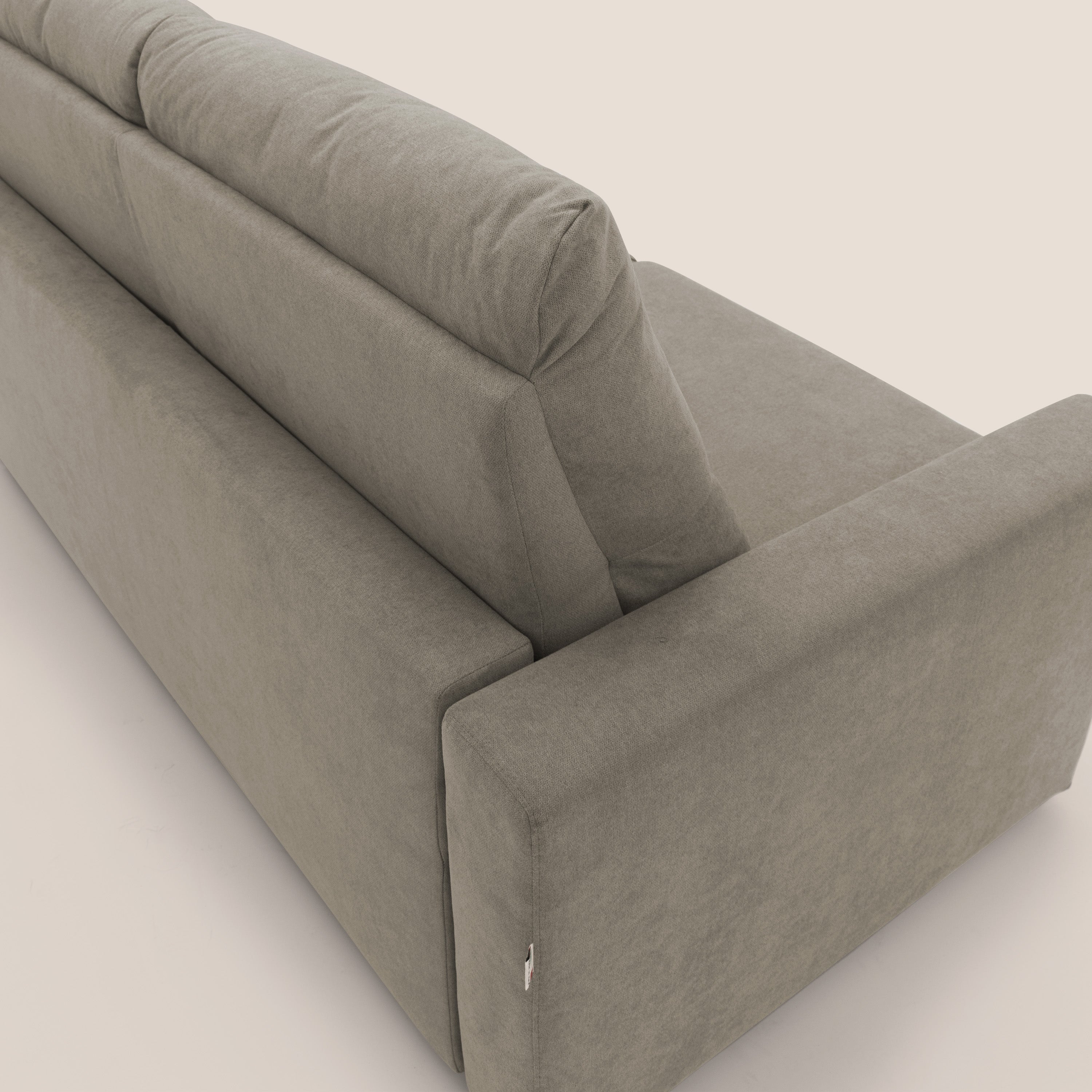Paloma divano letto con materasso alto 18 cm con Aloe Vera in tessuto impermeabile talpa - divani.store