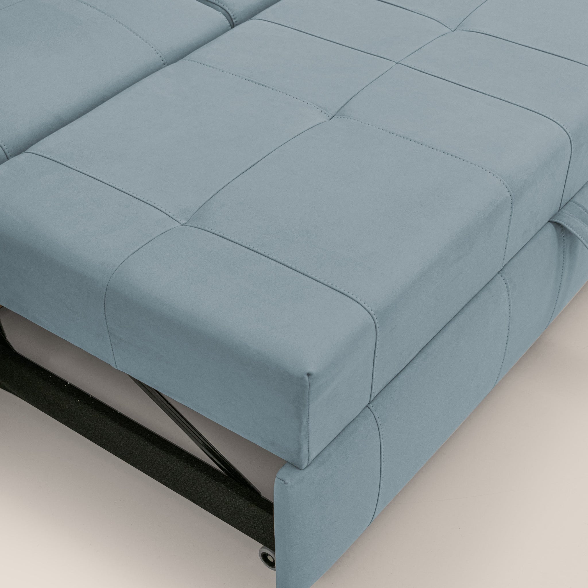 Kronos Canapé avec pouf extractible et têtières inclinalbes en microfibre douce imperméable T11