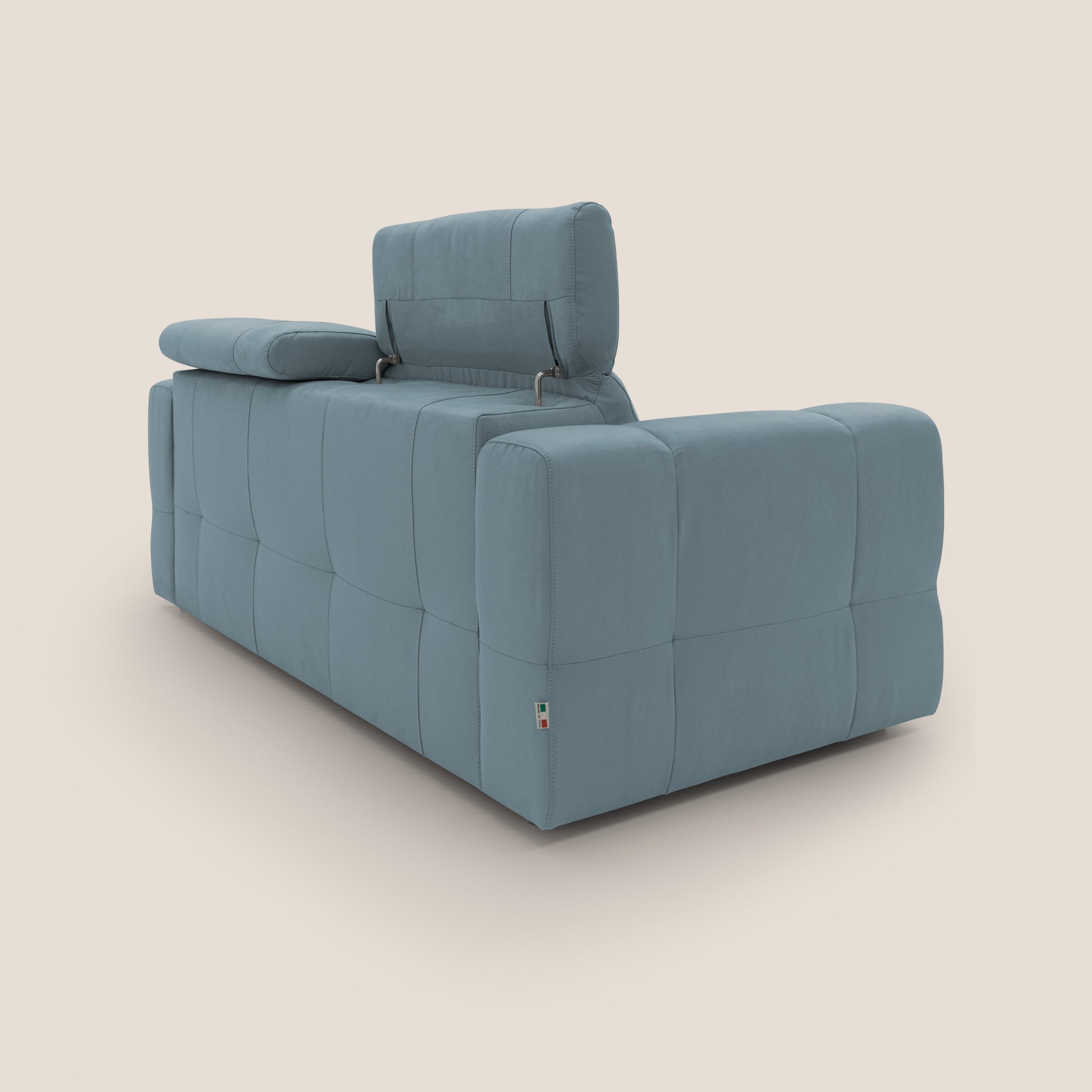 Kronos Canapé avec pouf extractible et têtières inclinalbes en microfibre douce imperméable T11