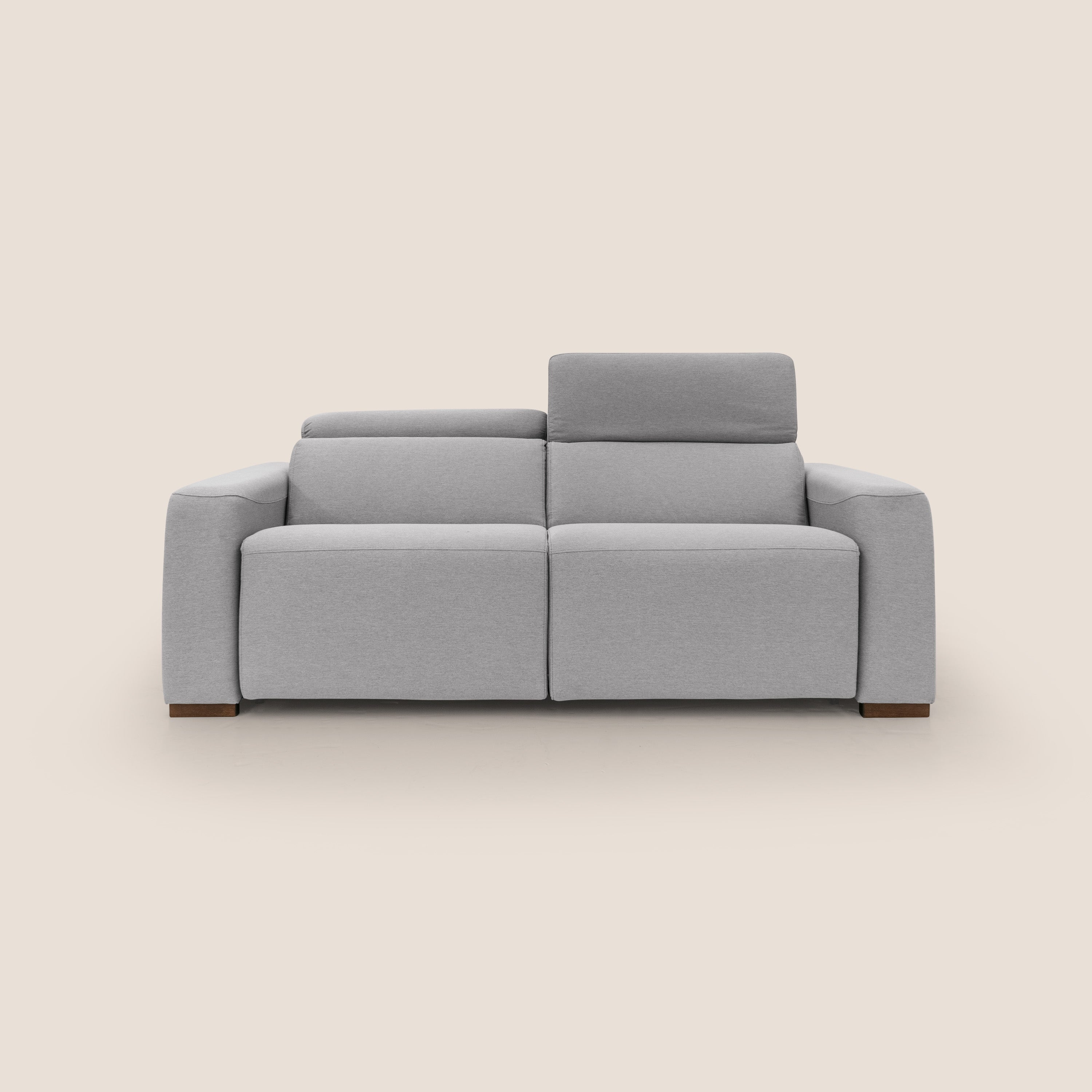 Poseidon divano letto + relax elettrico in tessuto smacchiabile impermeabile T05 grigio - divani.store