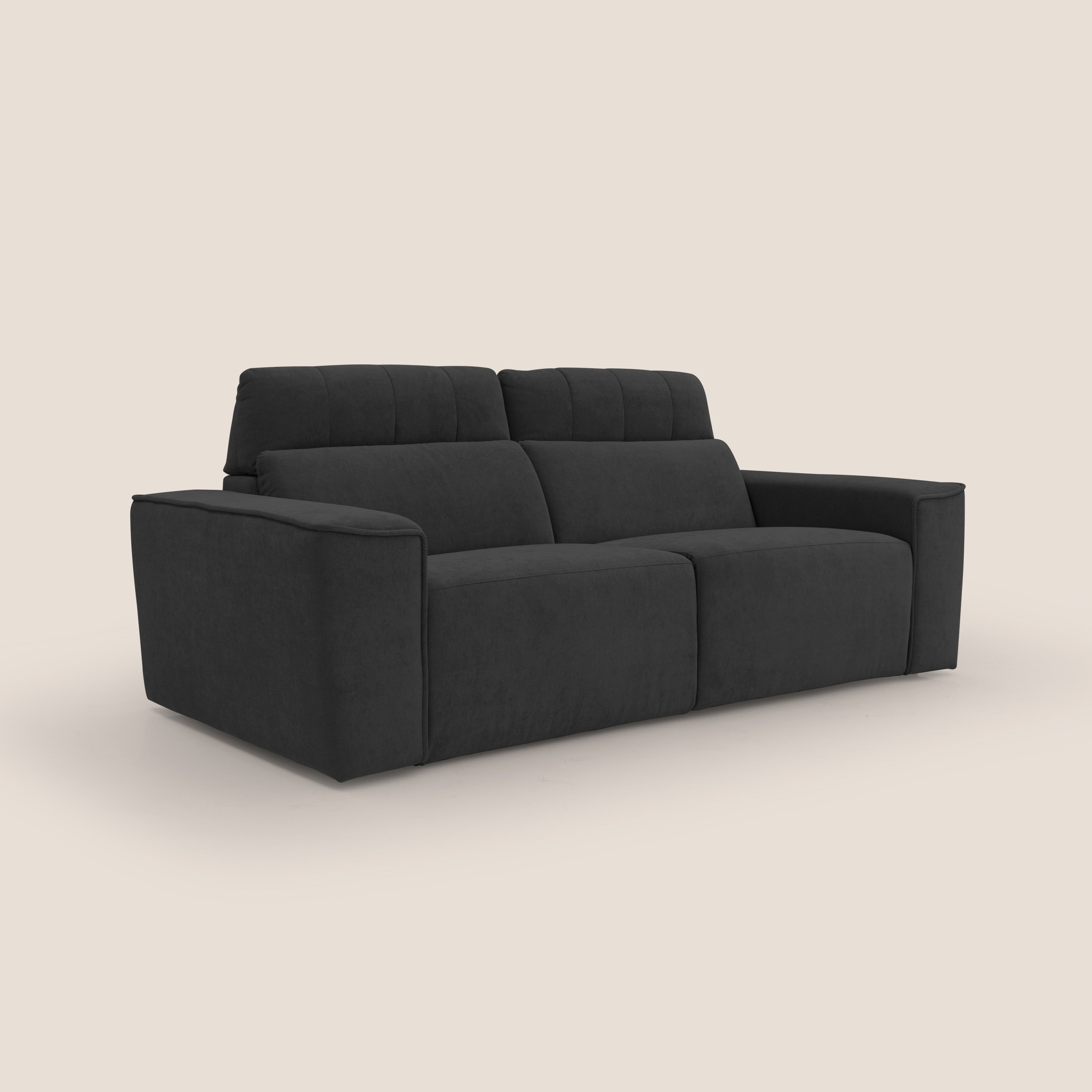 Clark Divano modulare con opzione relax elettrico in tessuto smacchiabile impermeabile T17 nero - divani.store