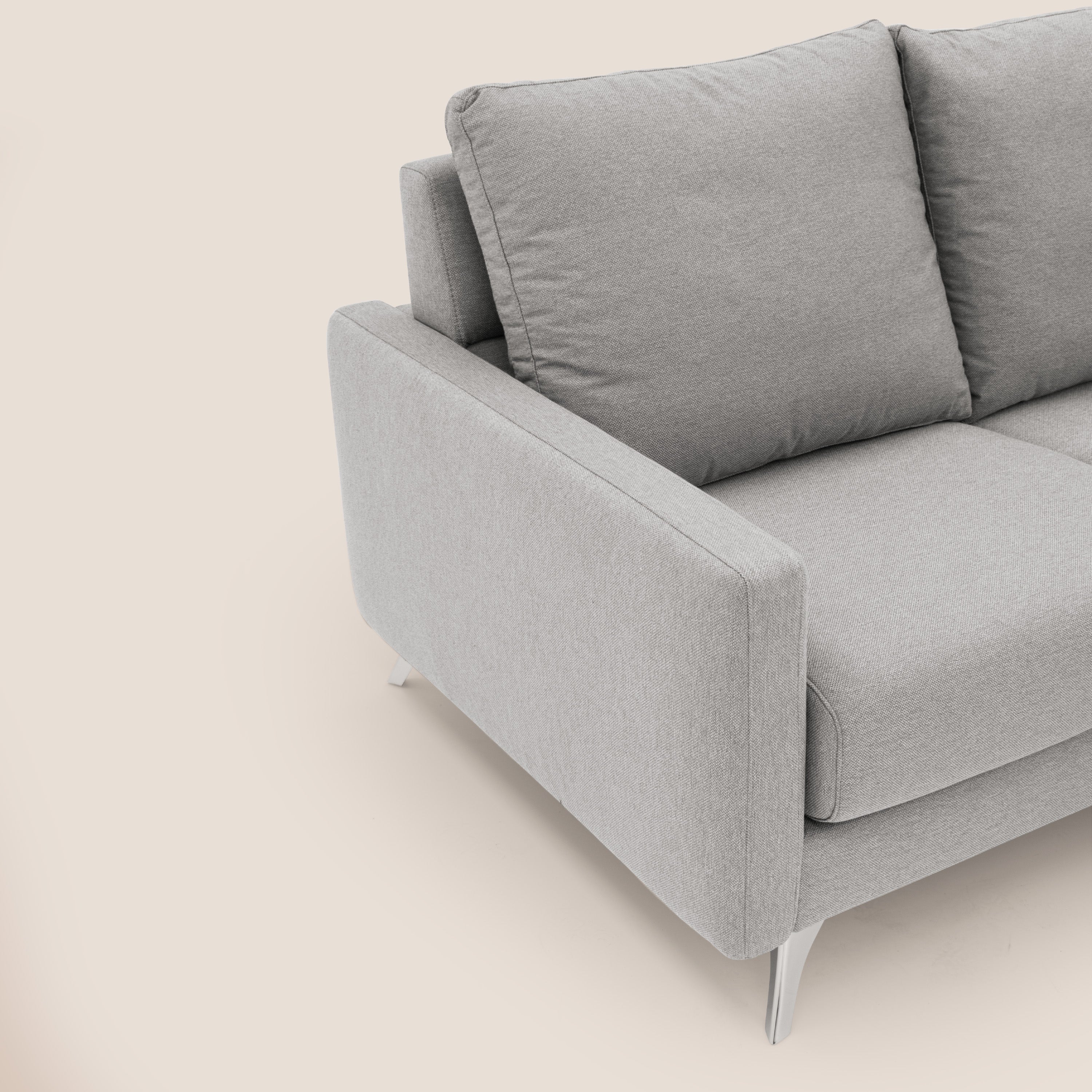 Klimt Divano angolare con sedute scorrevoli in tessuto morbido smacchiabile T05 grigio - divani.store