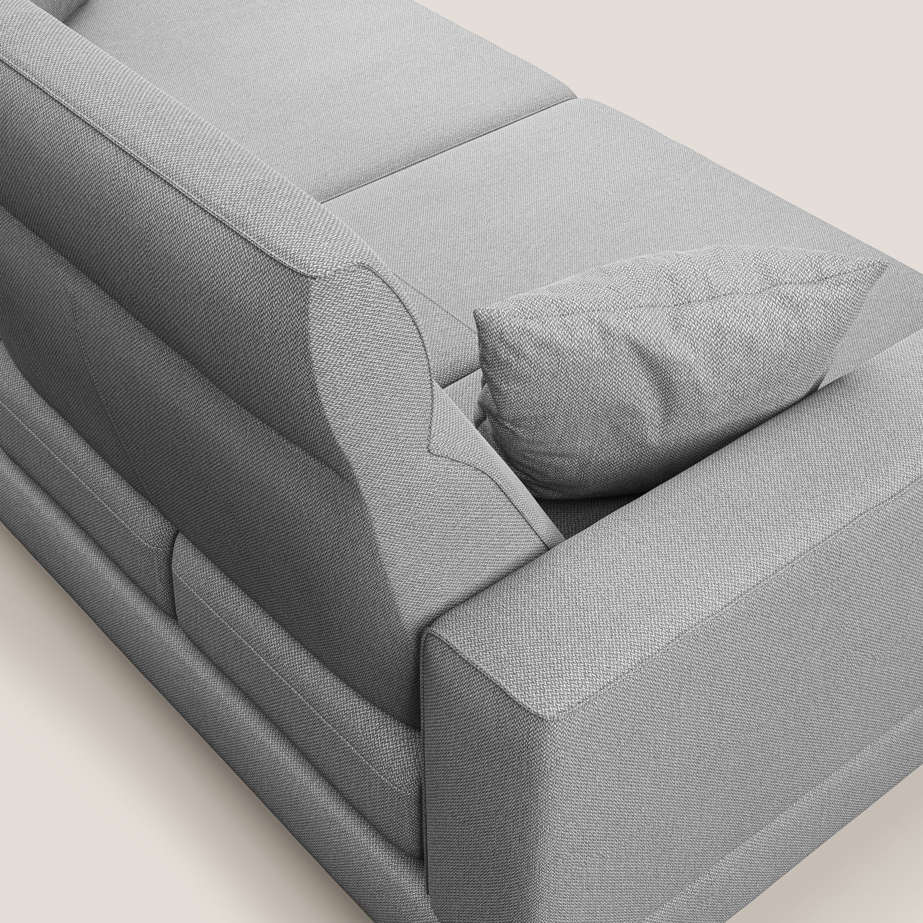 Slide Divano con schienali traslanti e poggiatesta in tessuto smacchiabile T05 grigio - divani.store