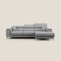 Fusion Divano angolare con sedute scorrevoli in tessuto morbido smacchiabile T05 grigio - divani.store