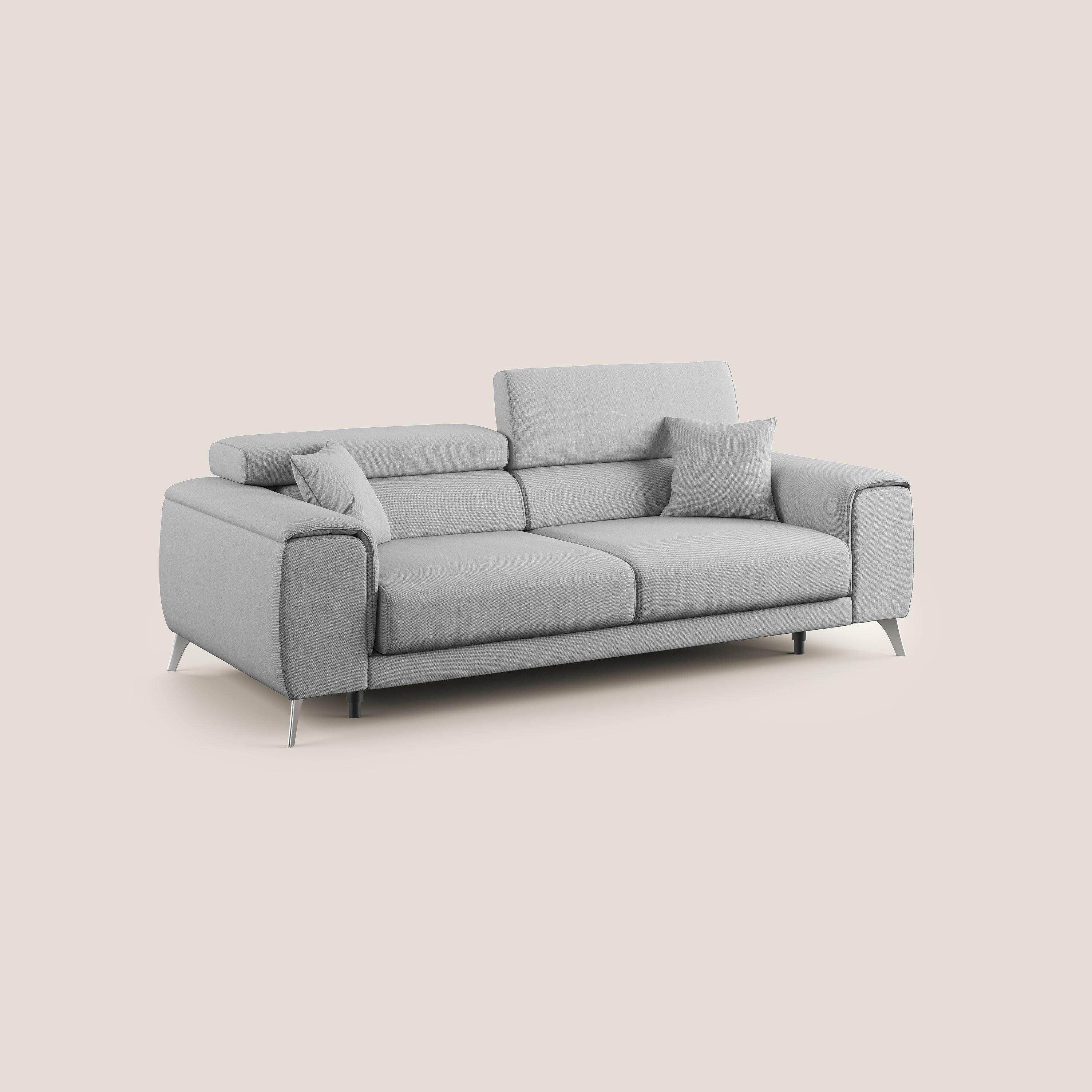 Fusion divano con sedute allungabili in tessuto smacchiabile T05 grigio - divani.store