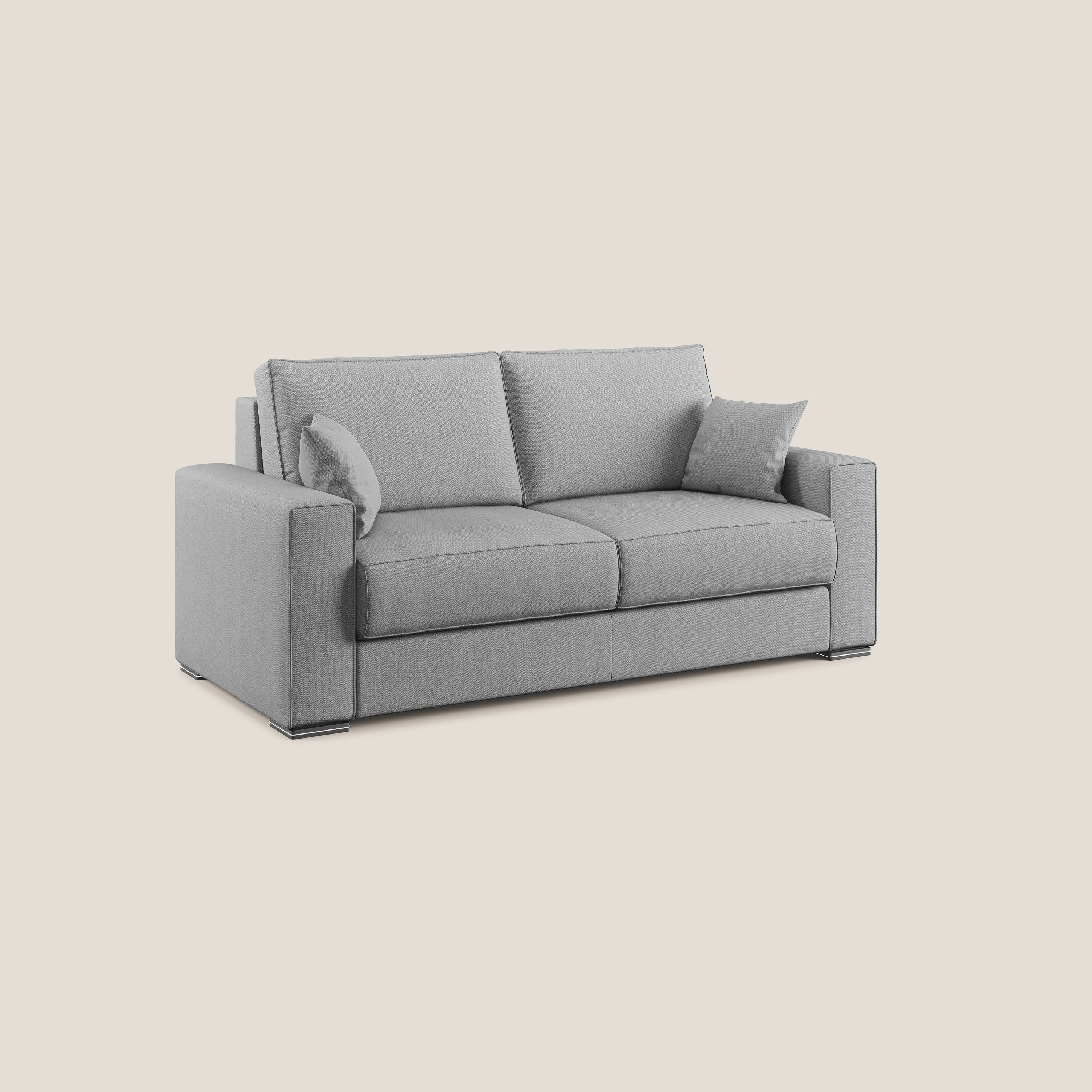 Dream Divano letto moderno dai morbidi cuscini in tessuto smacchiabile T05 grigio - divani.store