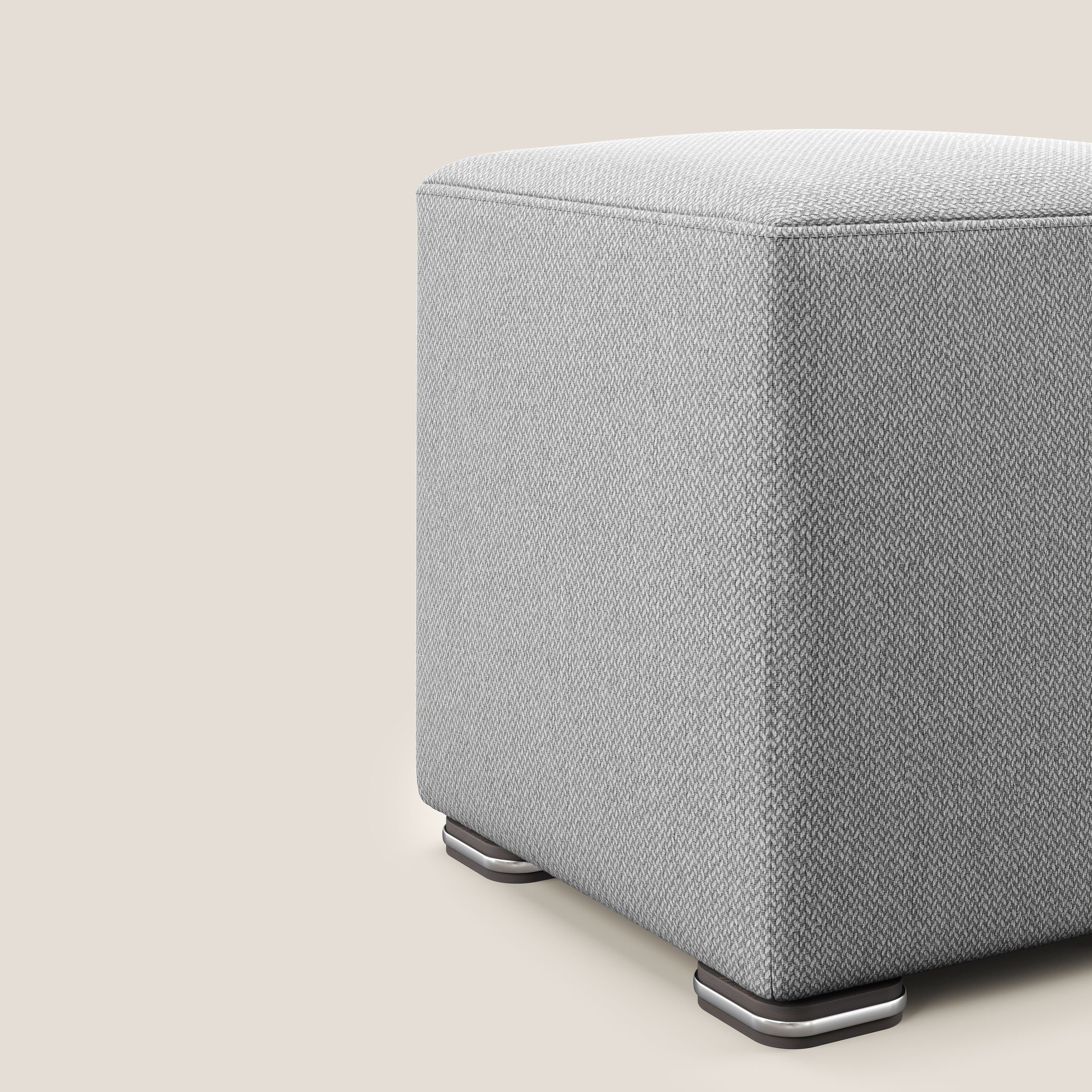 Cube pouf in tessuto morbido smacchiabile T05 grigio - divani.store