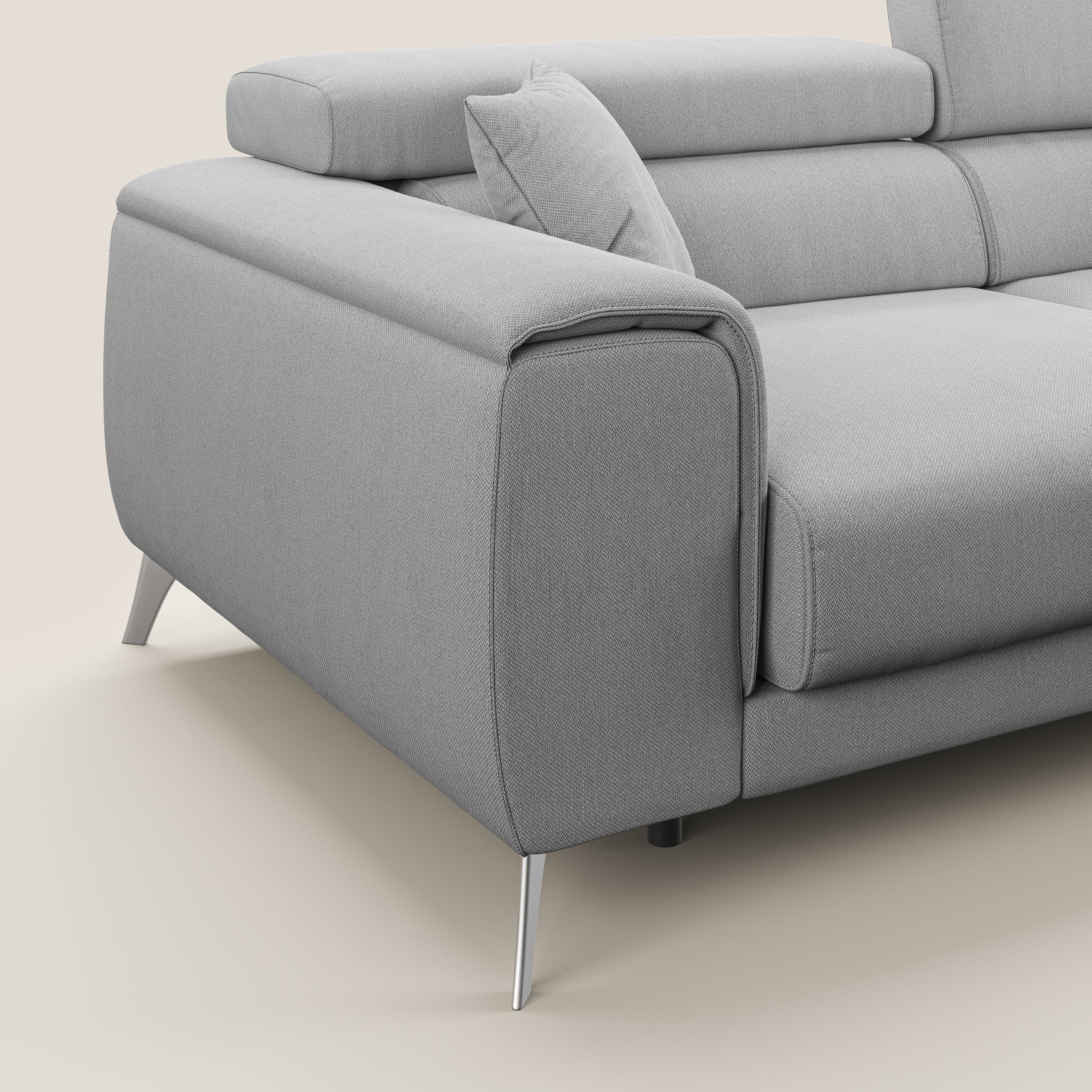 Fusion divano con sedute allungabili in tessuto smacchiabile T05 grigio - divani.store