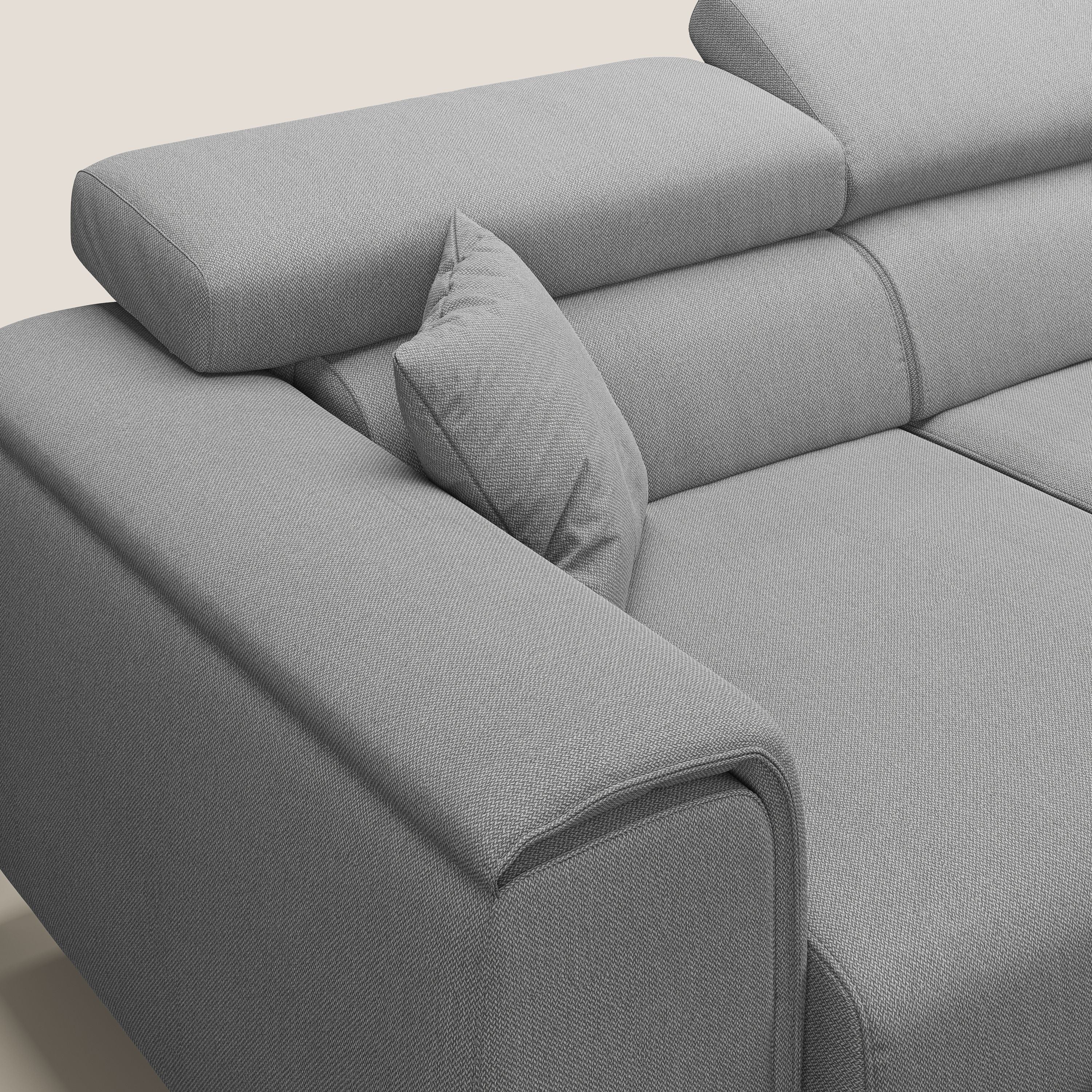 Fusion divano con 3 sedute allungabili in tessuto smacchiabile T05 grigio - divani.store