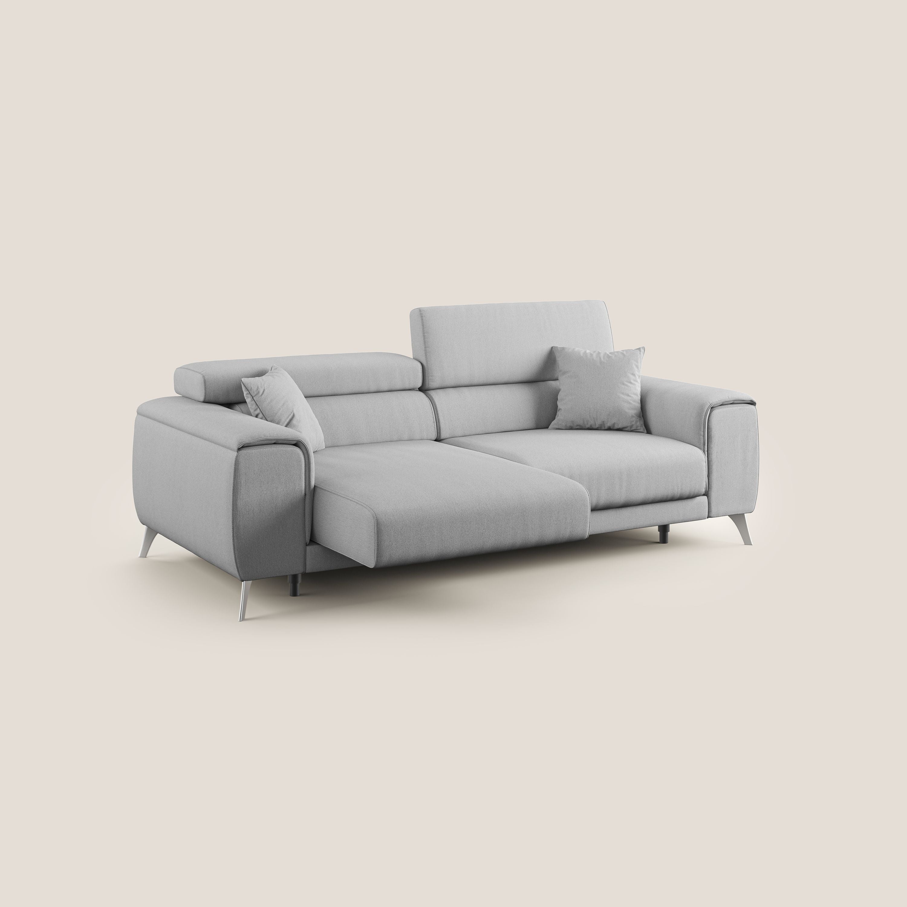 Fusion divano con sedute allungabili in tessuto smacchiabile T05 grigio - divani.store