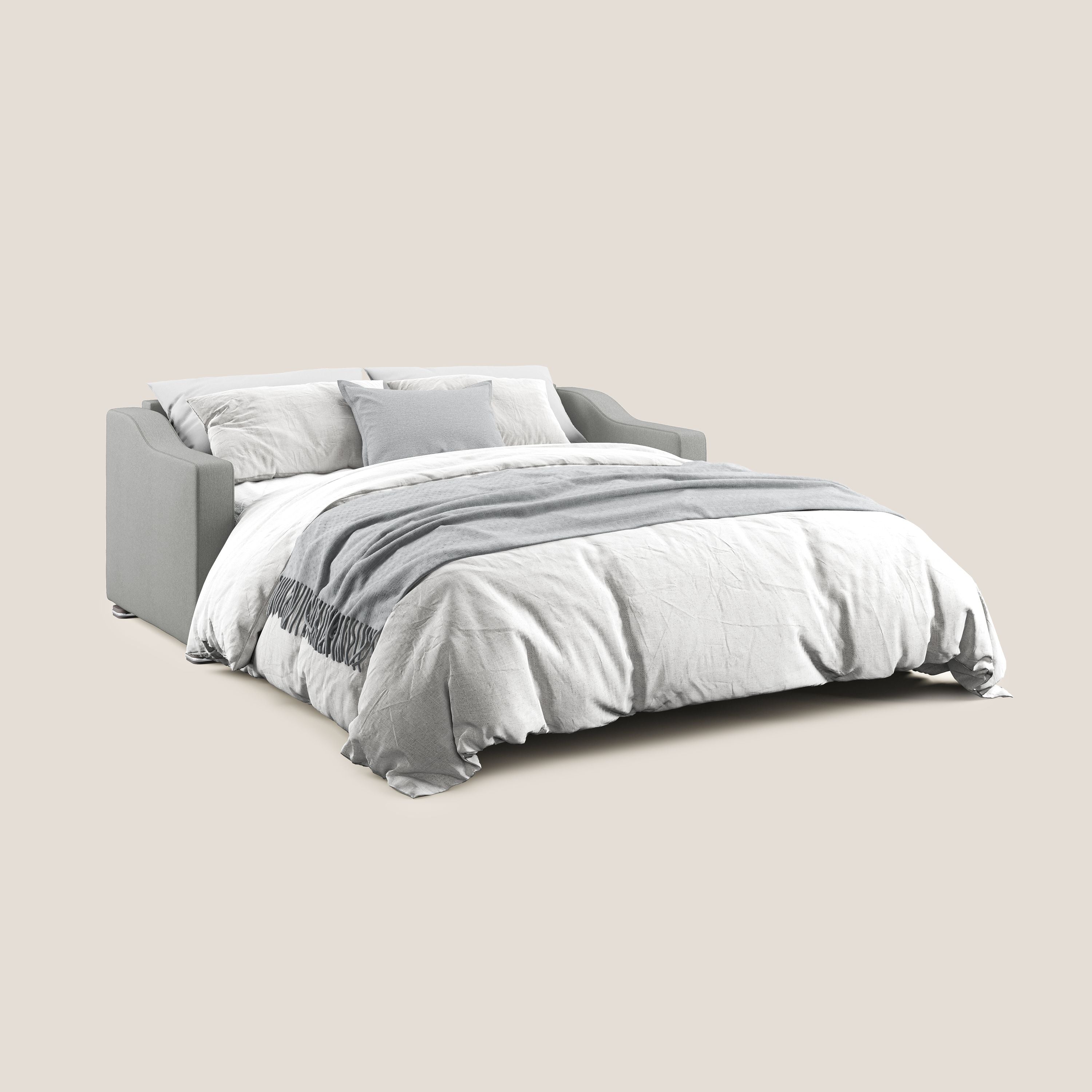 Amber divano letto matrimoniale in tessuto smacchiabile T05 grigio - divani.store