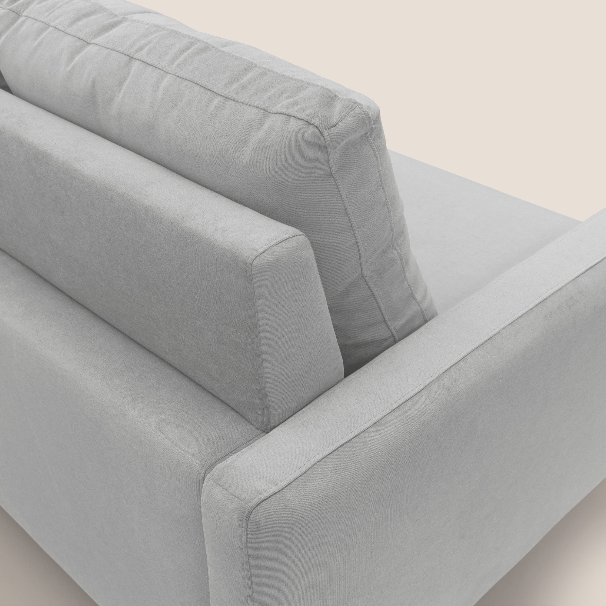 Matisse divano a 3 sedute allungabili e schienali in piuma d'oca in tessuto smacchiabile T17 grigio - divani.store