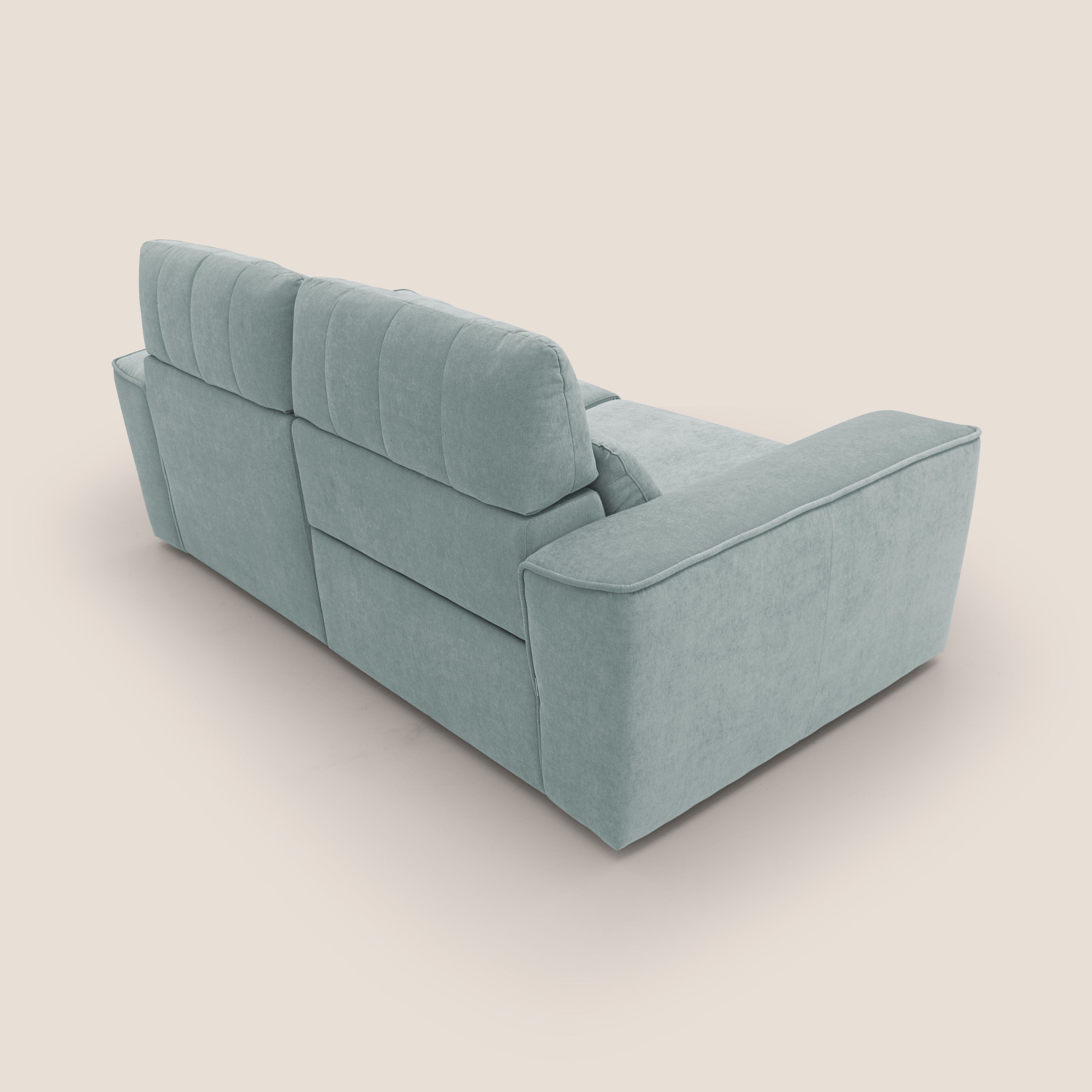 Clark Divano modulare con opzione relax elettrico in tessuto smacchiabile impermeabile T17 verde acqua - divani.store