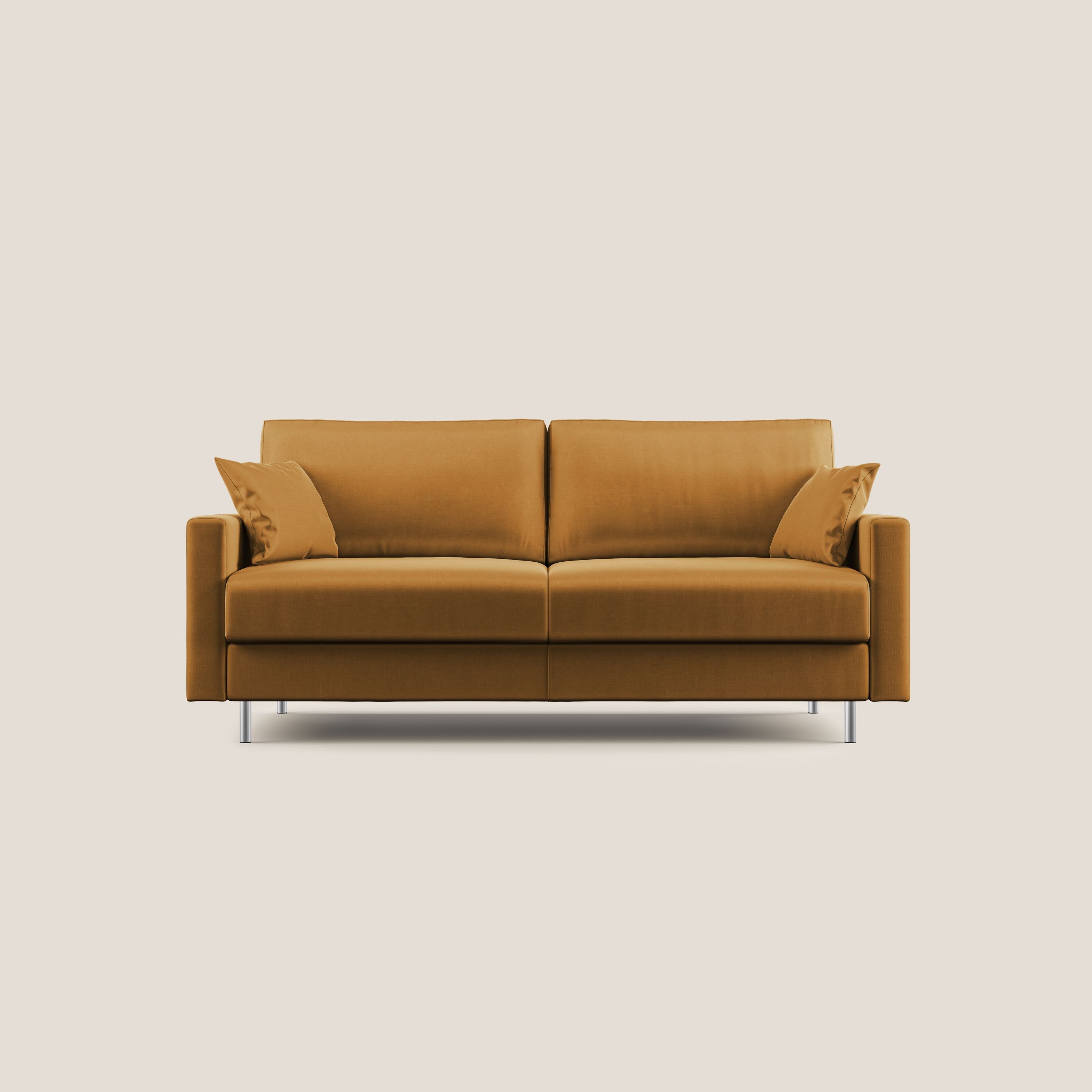 Andromeda divano letto matrimoniale in velluto morbido impermeabile T01 oro - divani.store