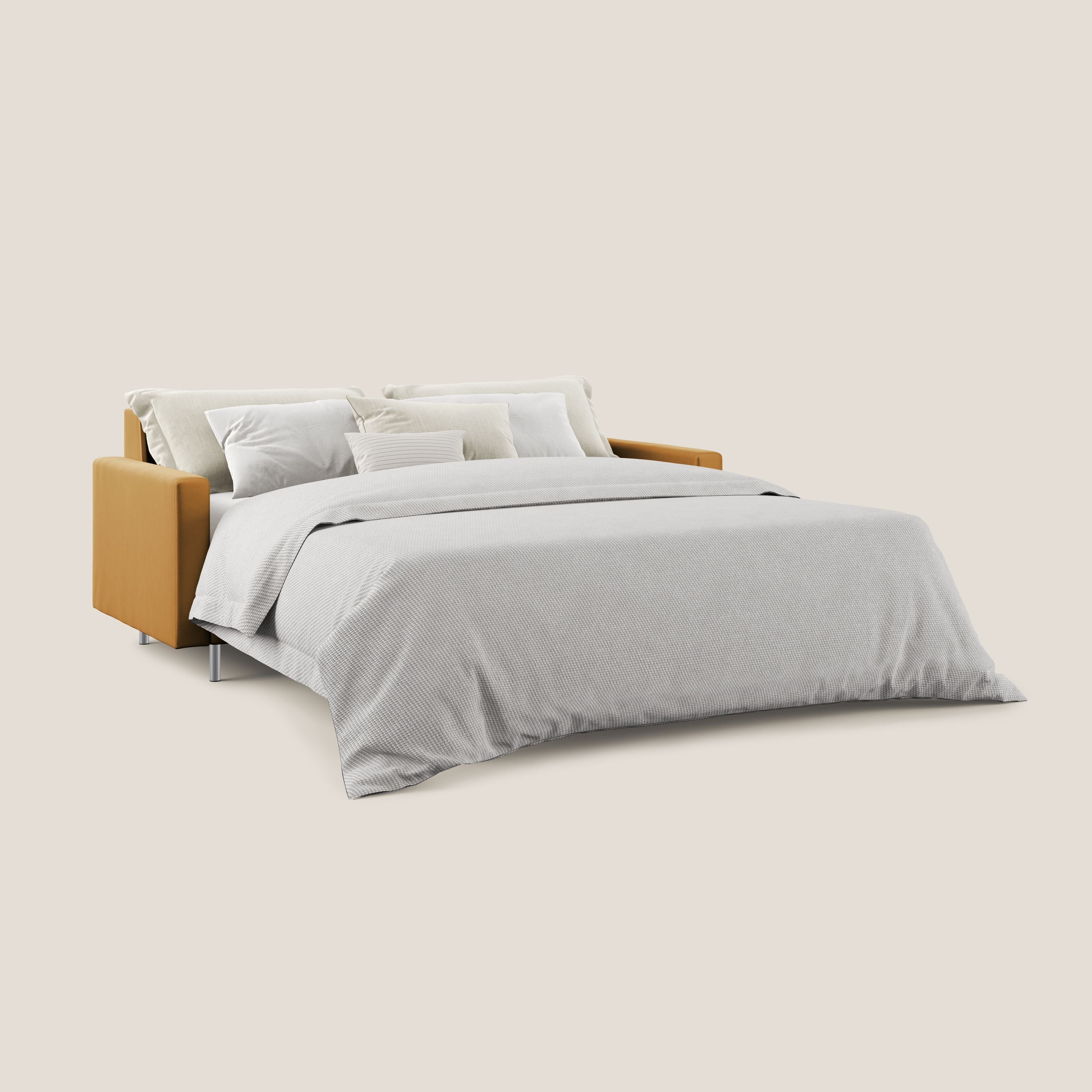 Andromeda divano letto matrimoniale in velluto morbido impermeabile T01 oro - divani.store