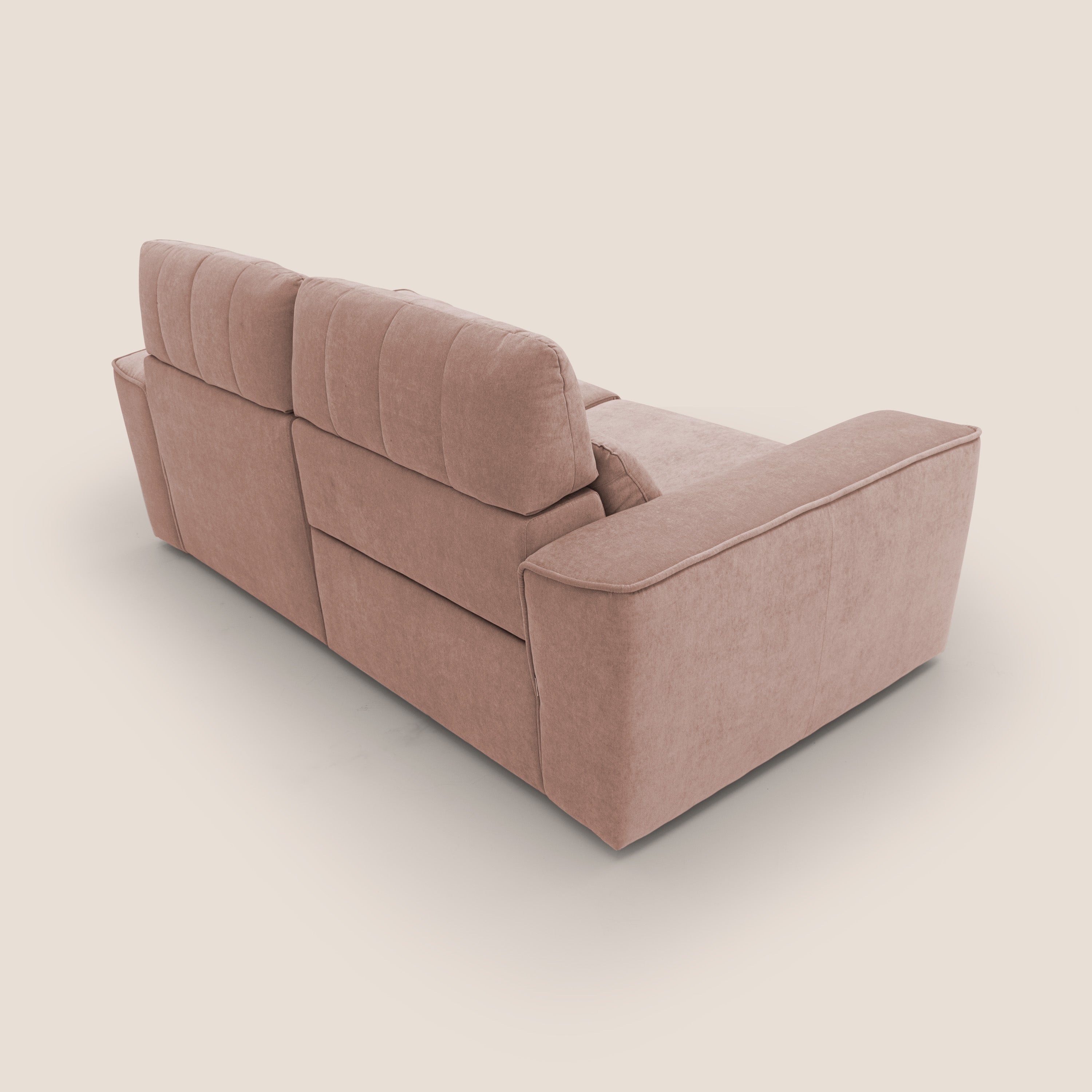 Clark Divano modulare con opzione relax elettrico in tessuto smacchiabile impermeabile T17 rosa - divani.store