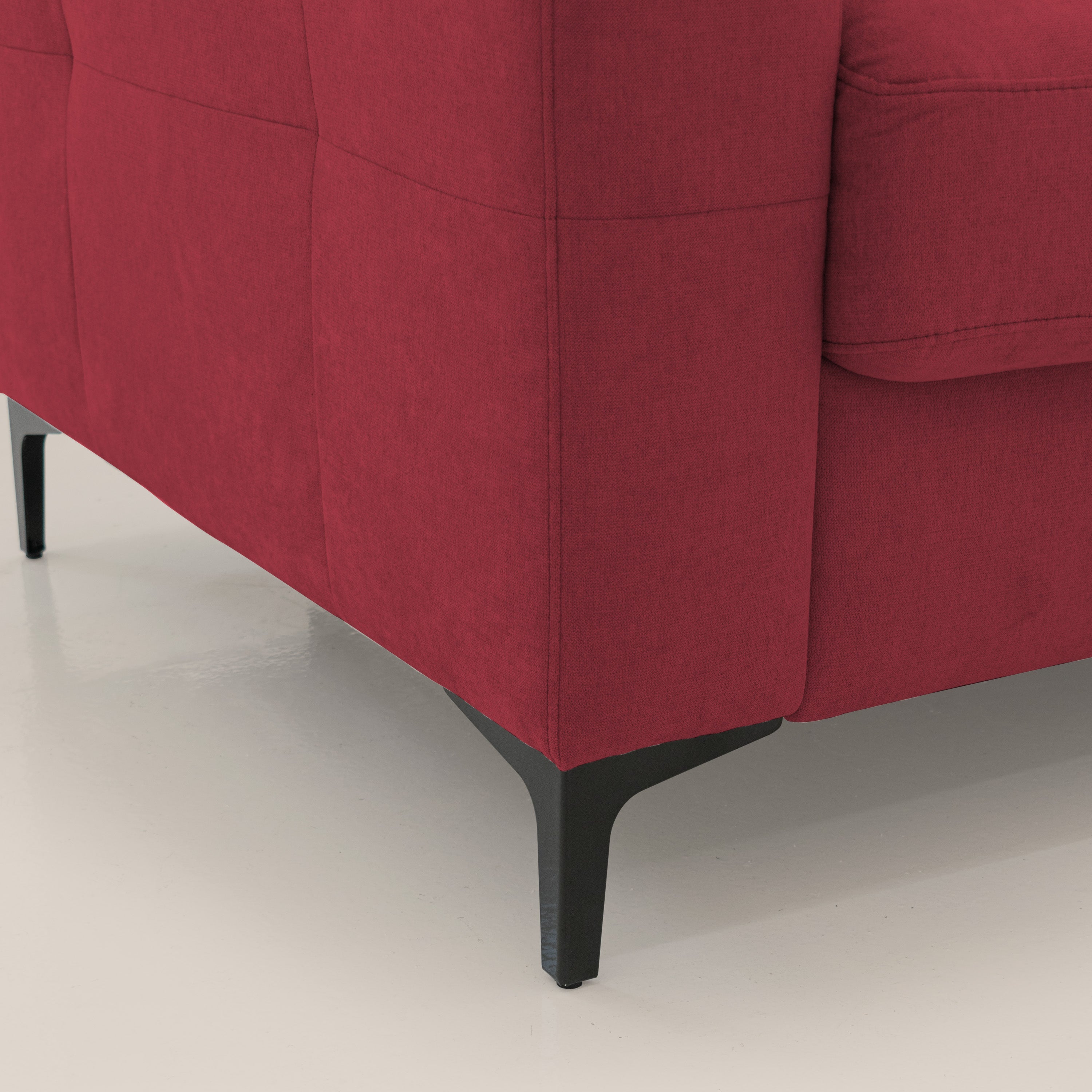 Gardenia divano letto materasso alto 18 cm con poggiatesta reclinabili e rivestimento impermeabile T02 rosso - divani.store