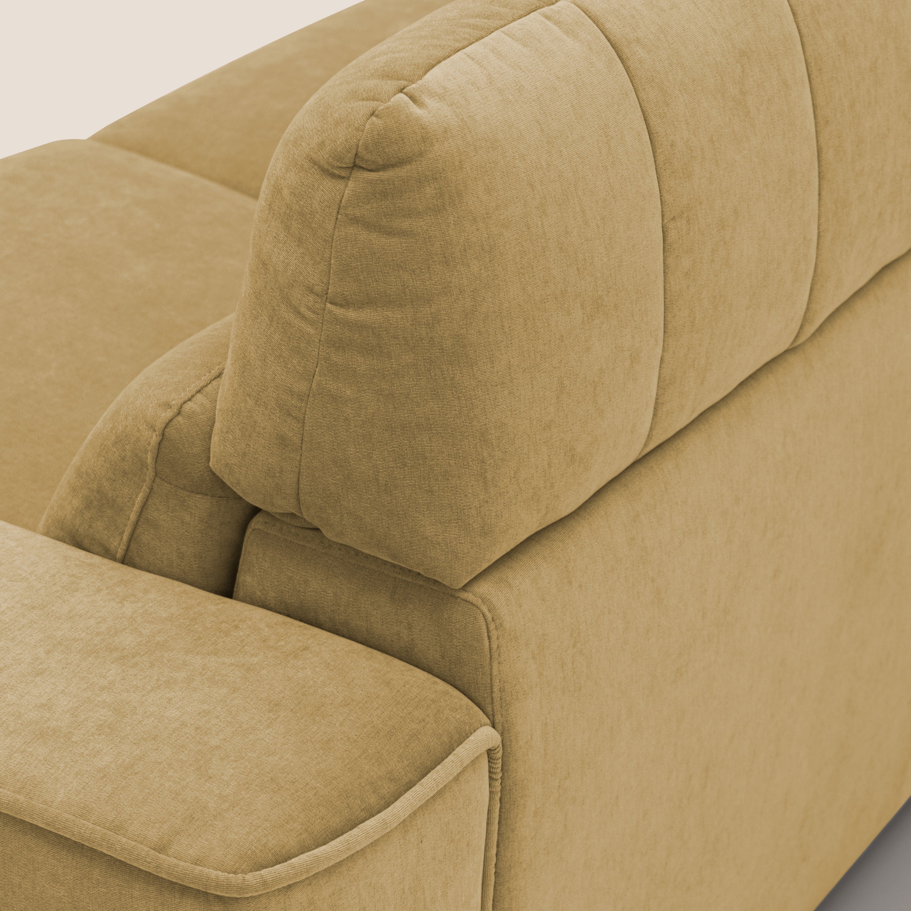 Clark Divano angolare con opzione relax elettrico in tessuto smacchiabile impermeabile T17 giallo - divani.store