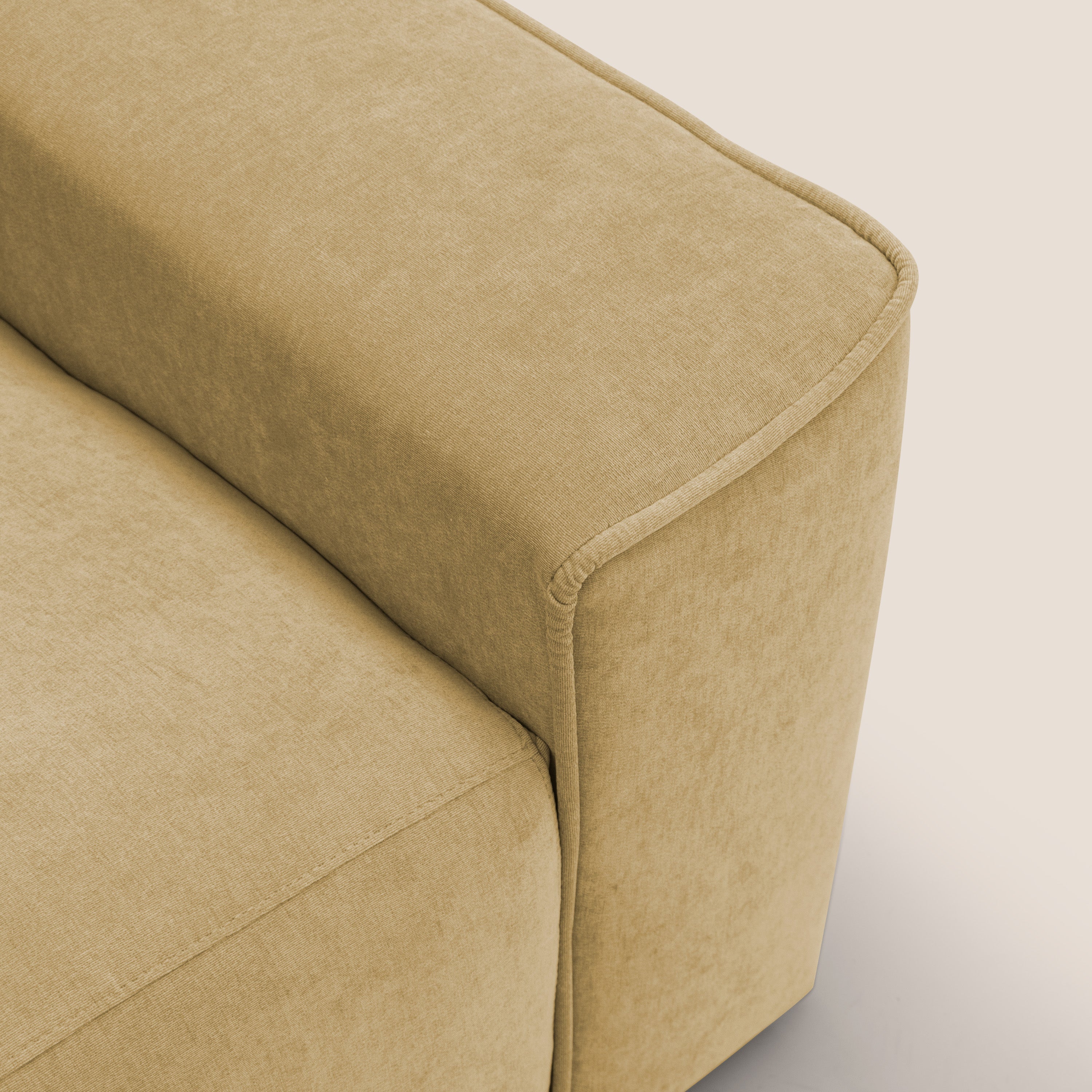 Clark Divano modulare 3 sedute con opzione relax elettrico in tessuto smacchiabile impermeabile T17 giallo - divani.store