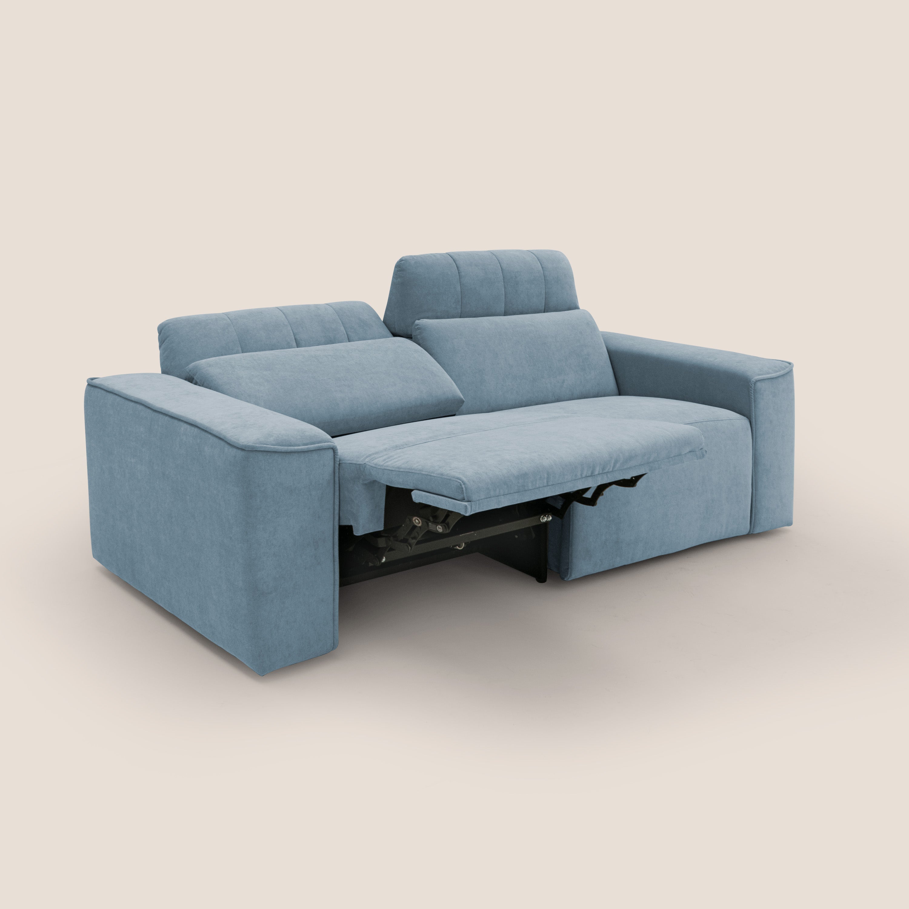 Clark Divano modulare con opzione relax elettrico in tessuto smacchiabile impermeabile T17 carta da zucchero - divani.store