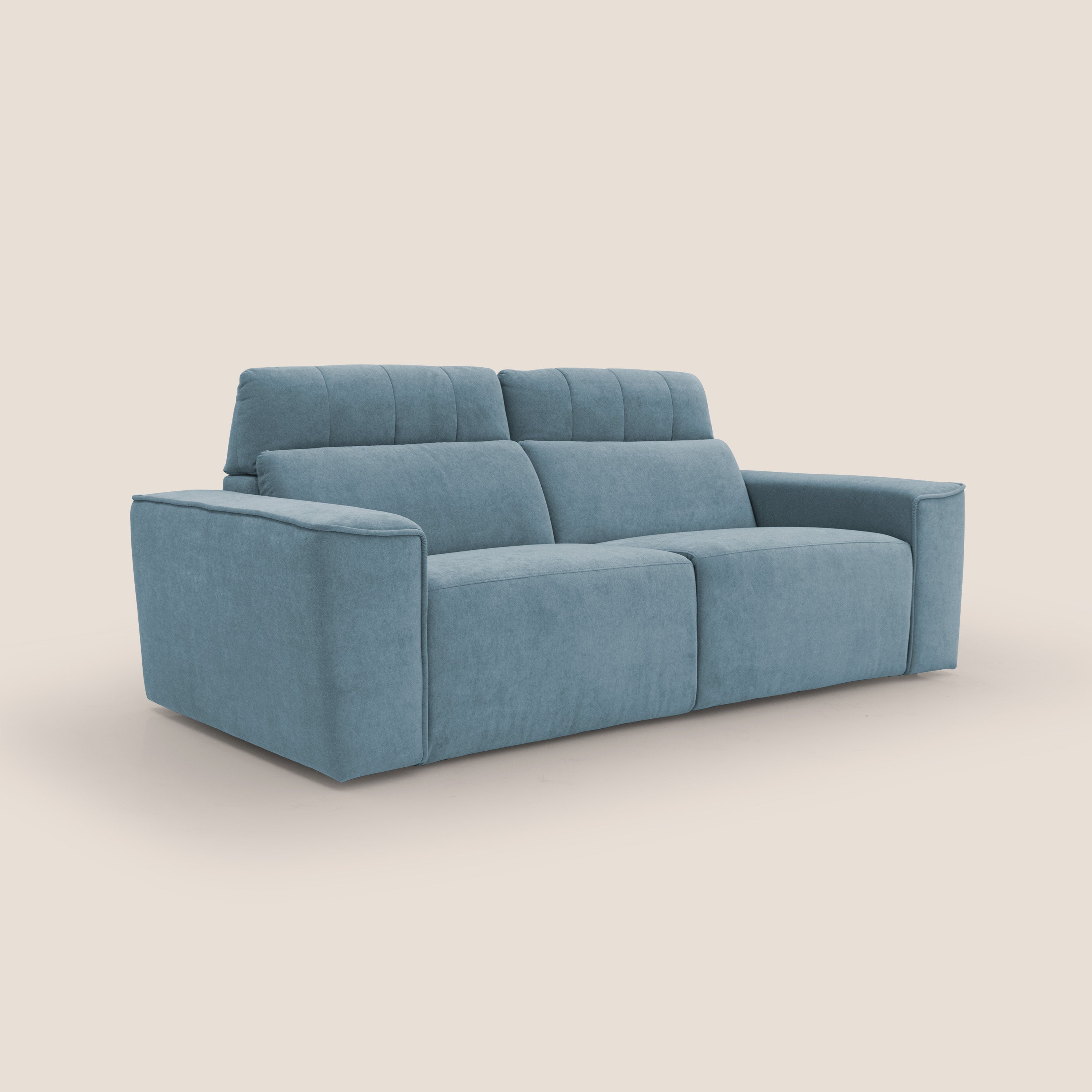 Clark Divano modulare con opzione relax elettrico in tessuto smacchiabile impermeabile T17 carta da zucchero - divani.store