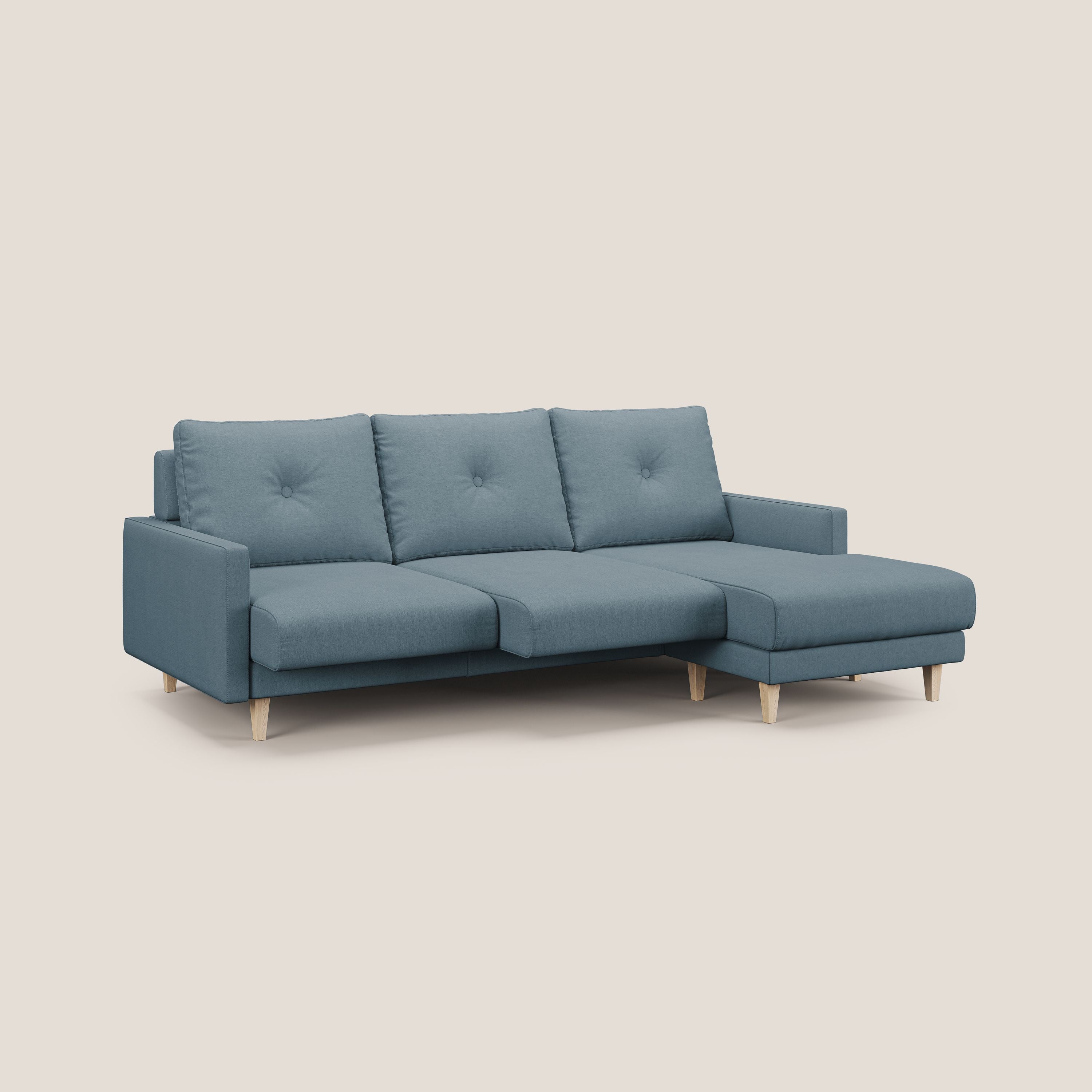Matisse Divano angolare con sedute scorrevoli in tessuto morbido smacchiabile T17 - divani.store