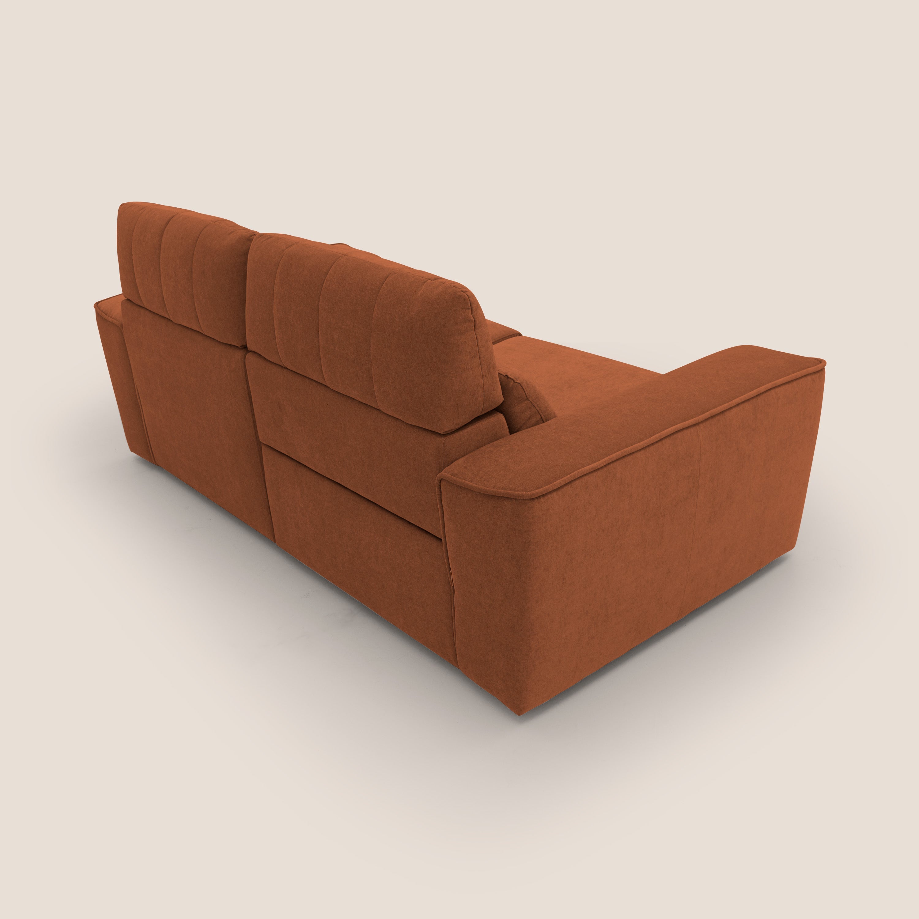 Clark Divano modulare con opzione relax elettrico in tessuto smacchiabile impermeabile T17 arancio - divani.store