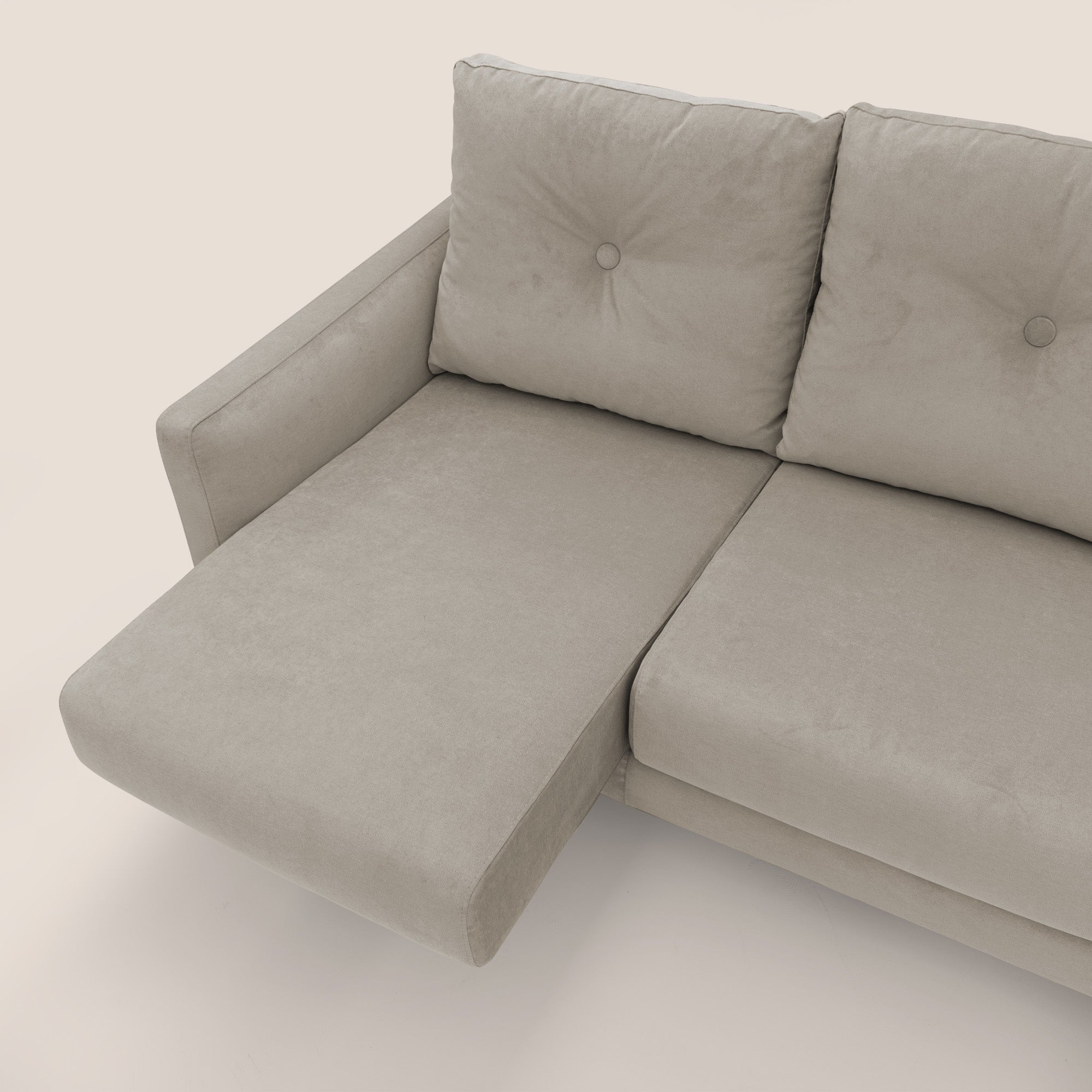 Matisse divano a 3 sedute allungabili e schienali in piuma d'oca in tessuto smacchiabile T17 beige - divani.store