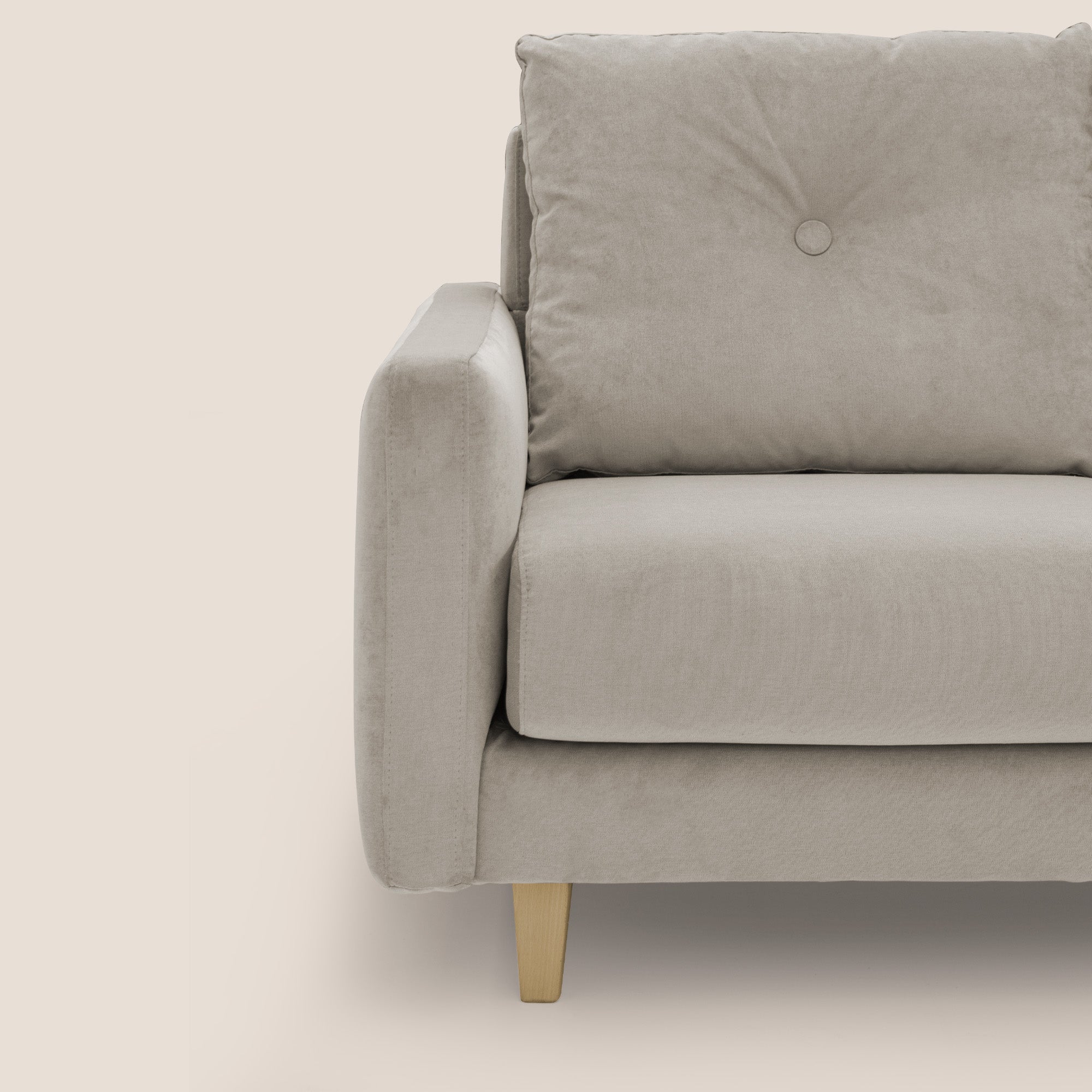 Matisse divano a 3 sedute allungabili e schienali in piuma d'oca in tessuto smacchiabile T17 beige - divani.store