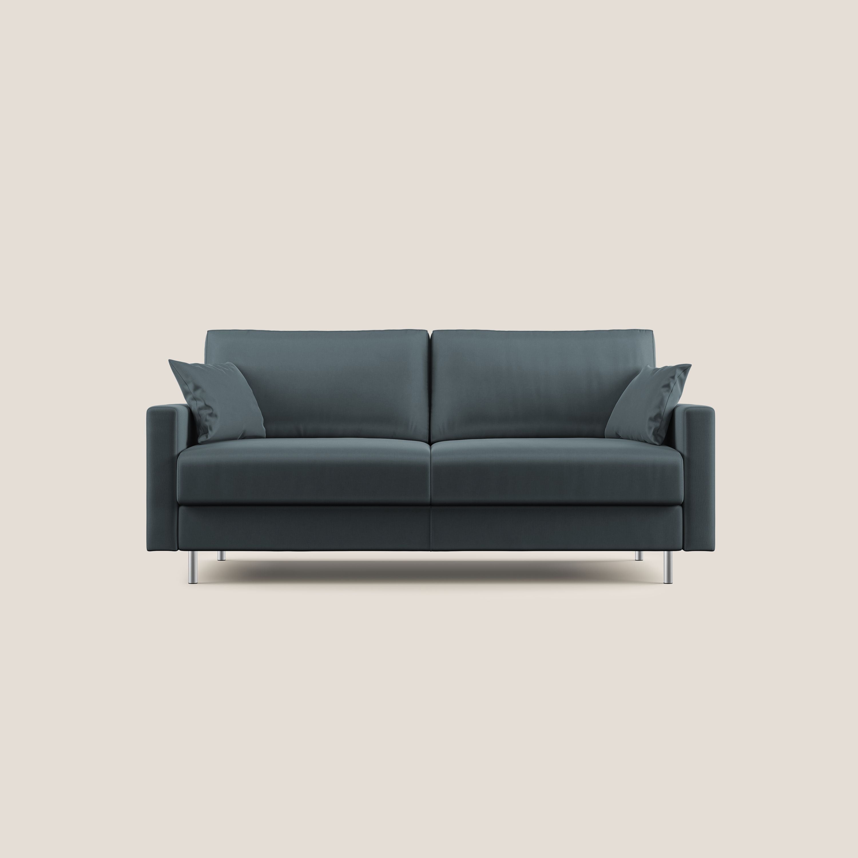 Andromeda divano letto matrimoniale in velluto morbido impermeabile T01 petrolio - divani.store
