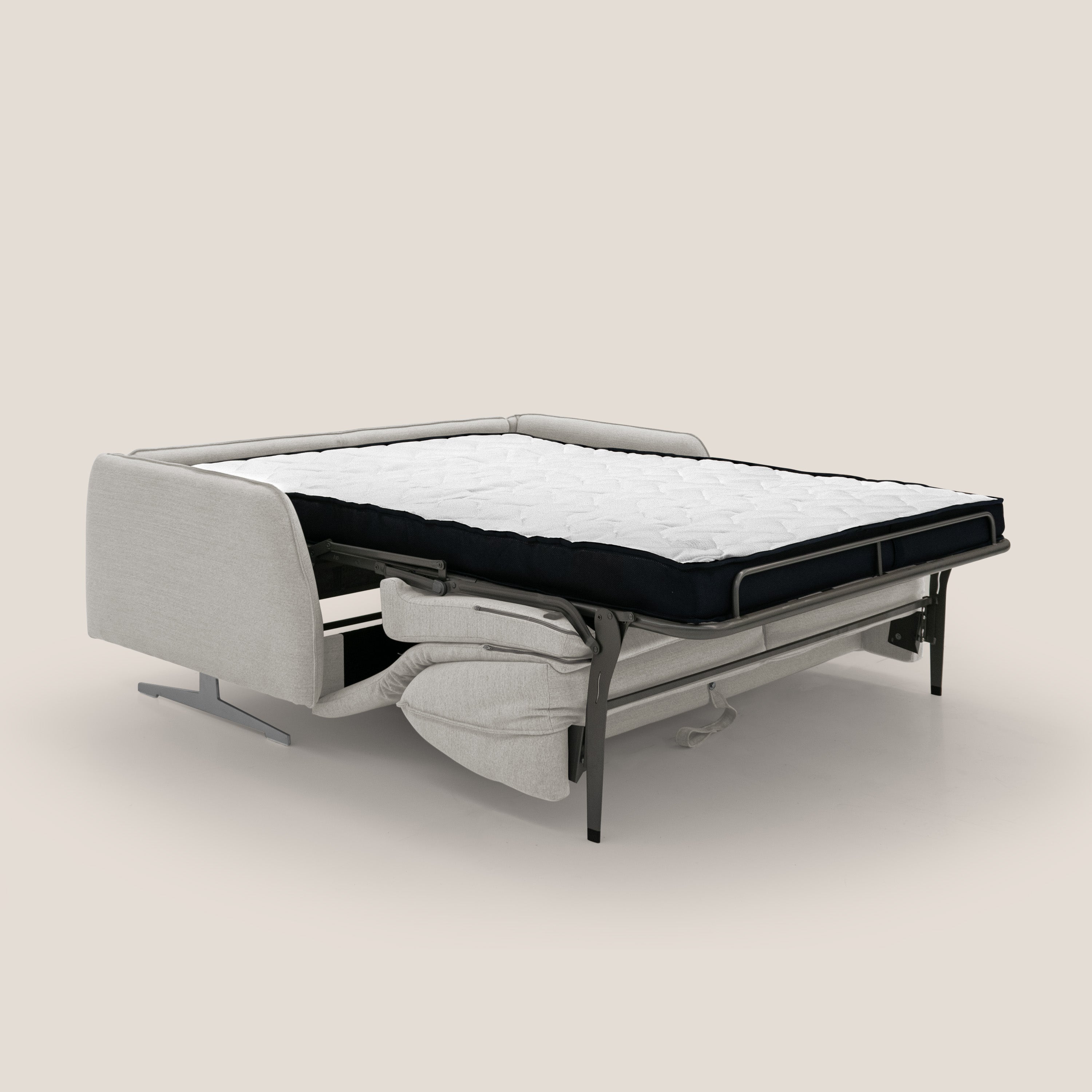 Texas Divano letto matrimoniale moderno in tessuto impermeabile T19 panna - divani.store