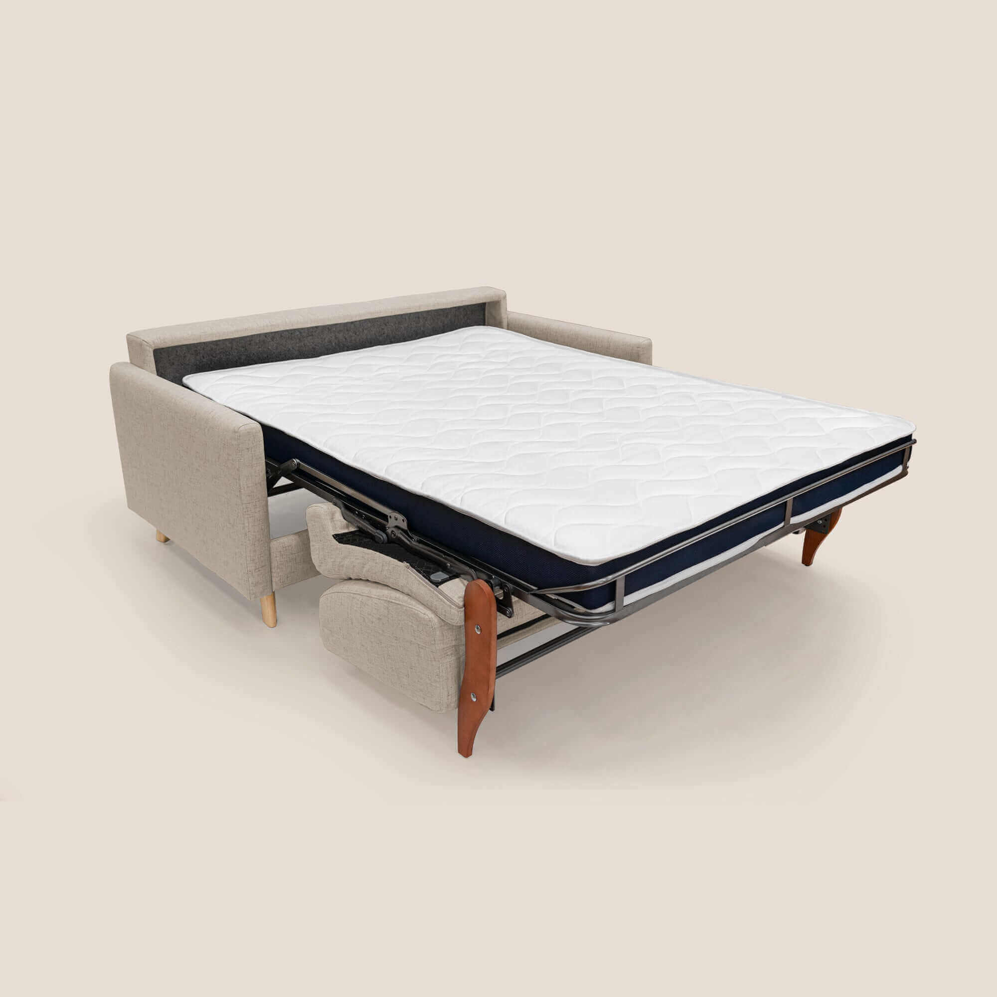Edgar divano letto matrimoniale in tessuto felis impermeabile T03 beige - divani.store